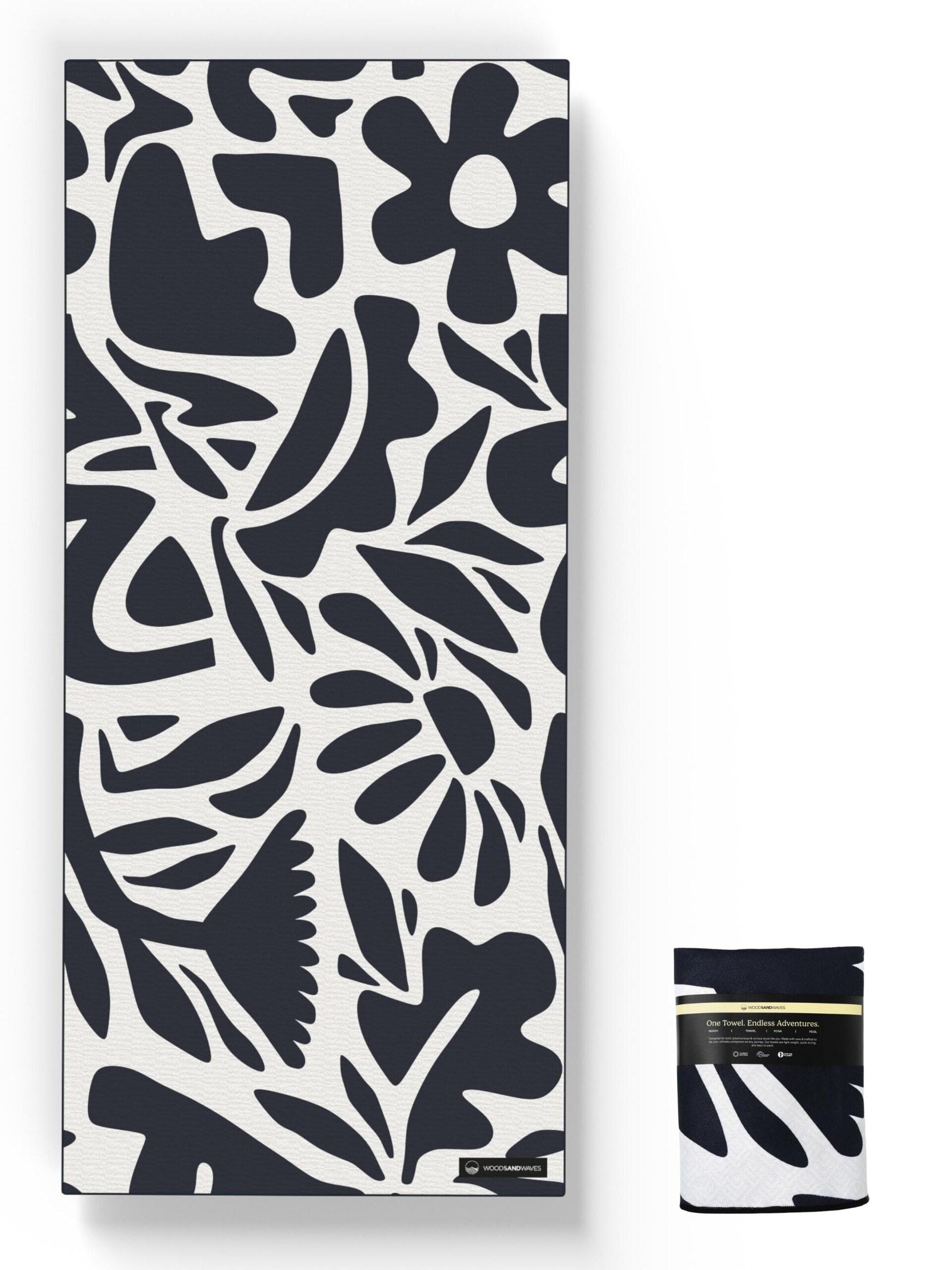 Woodsandwaves Strandhandduk 'Midnight Florals' halsdukar & sjalar dam