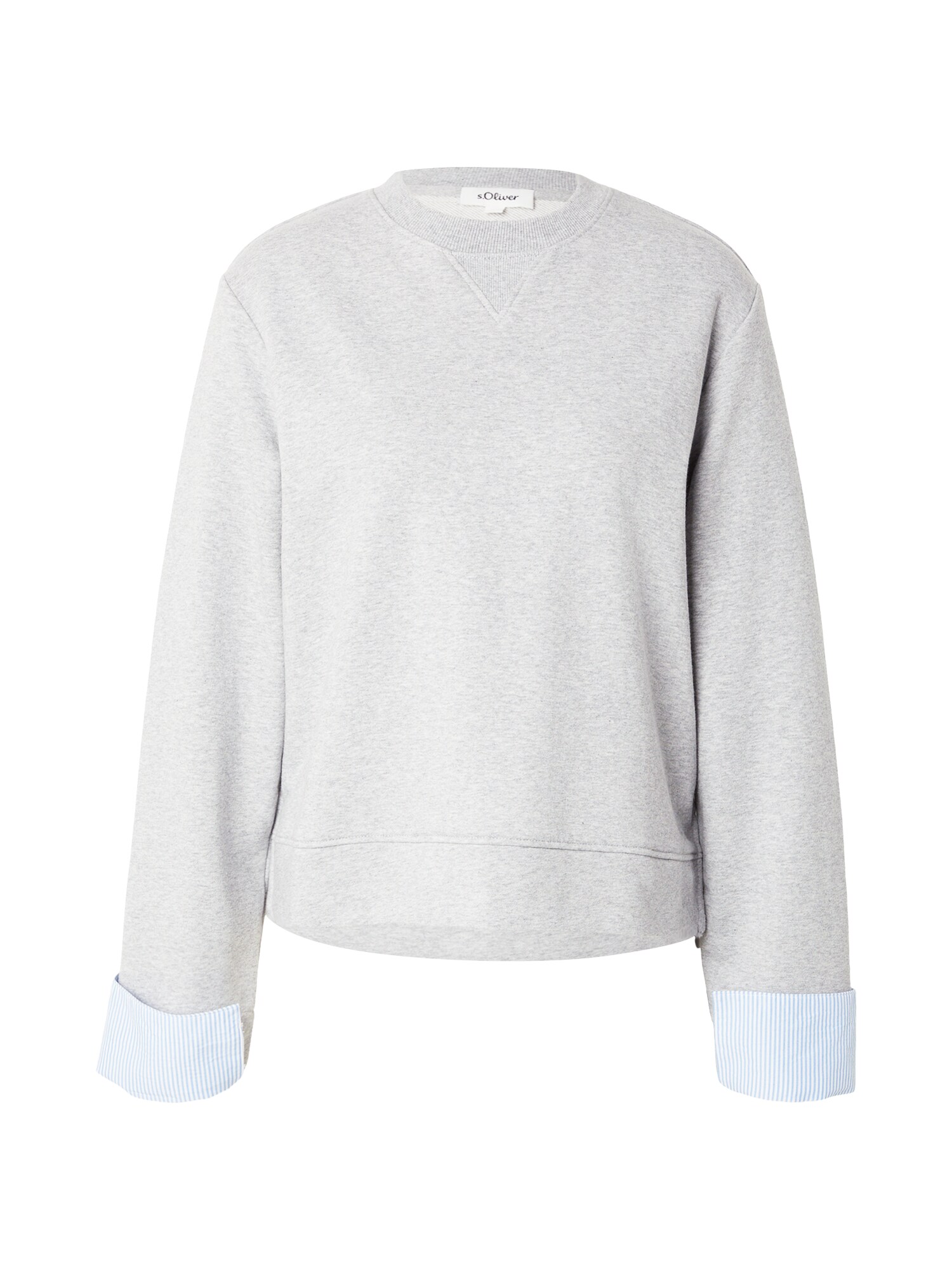 s.Oliver Sweater majica svijetloplava / siva melange / bijela
