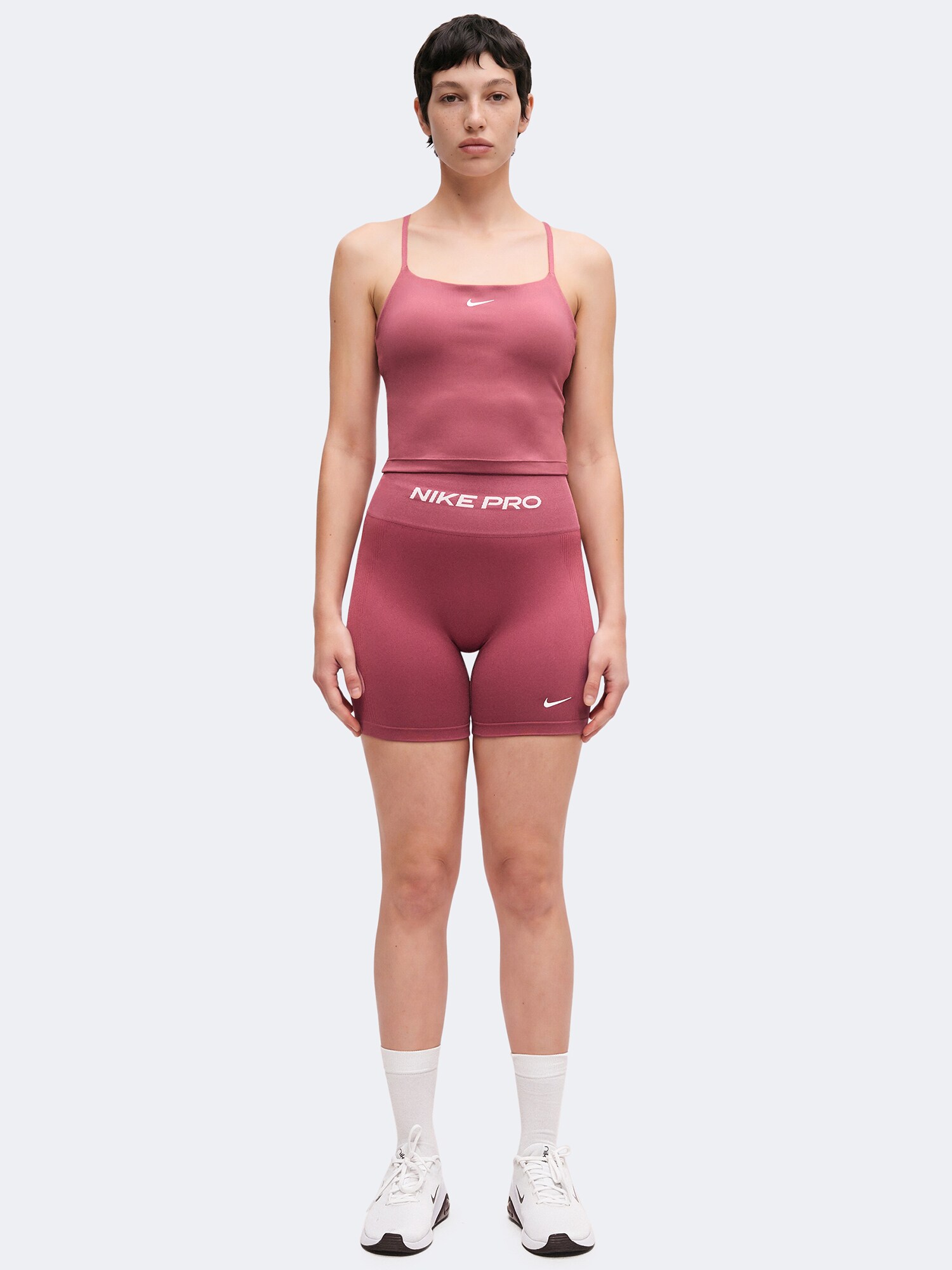 NIKE Top deportivo 'ONE'  magenta / blanco – imagen 4