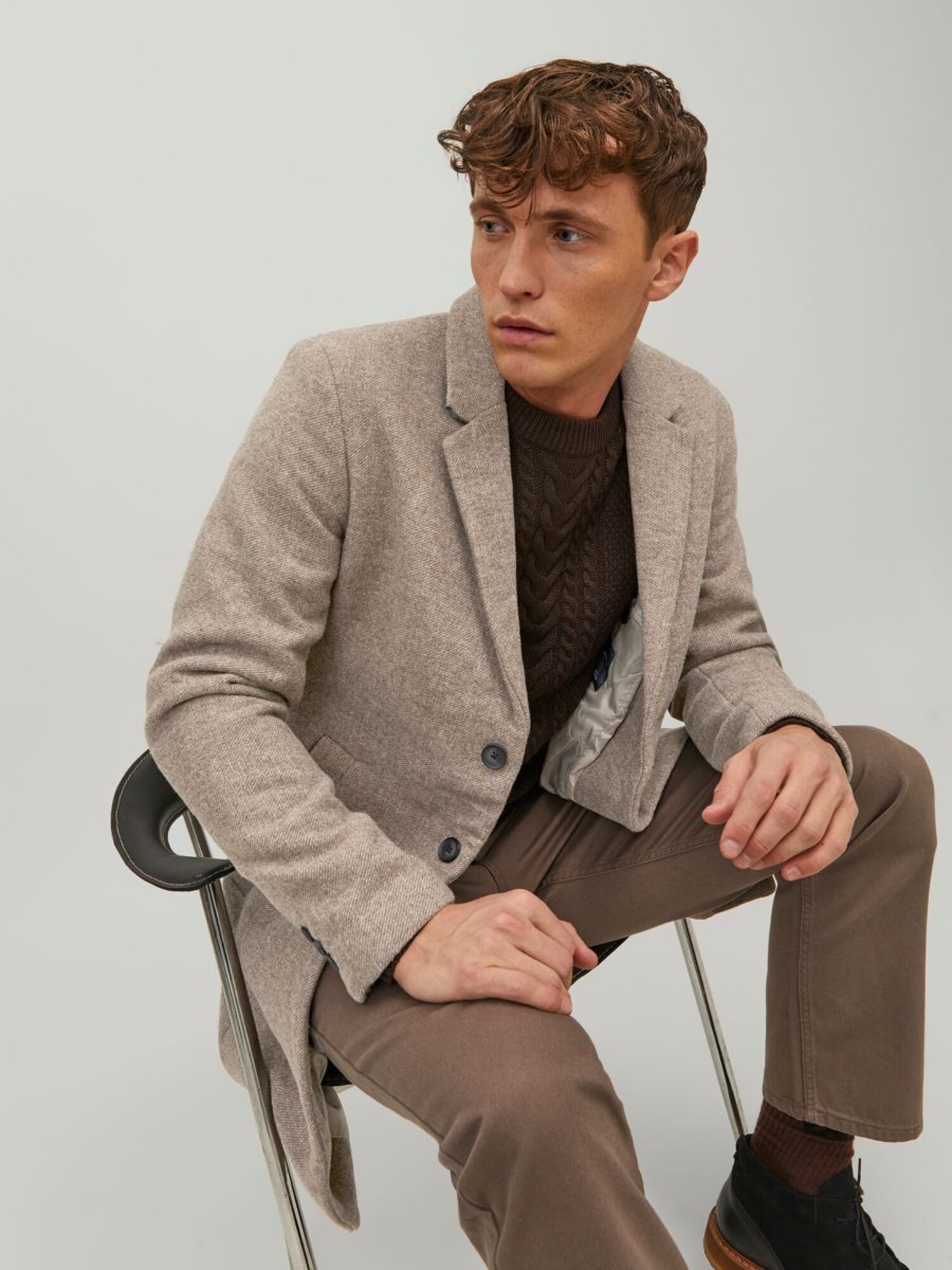 JACK & JONES Prechodný kabát  sivobéžová (obrázok 6)