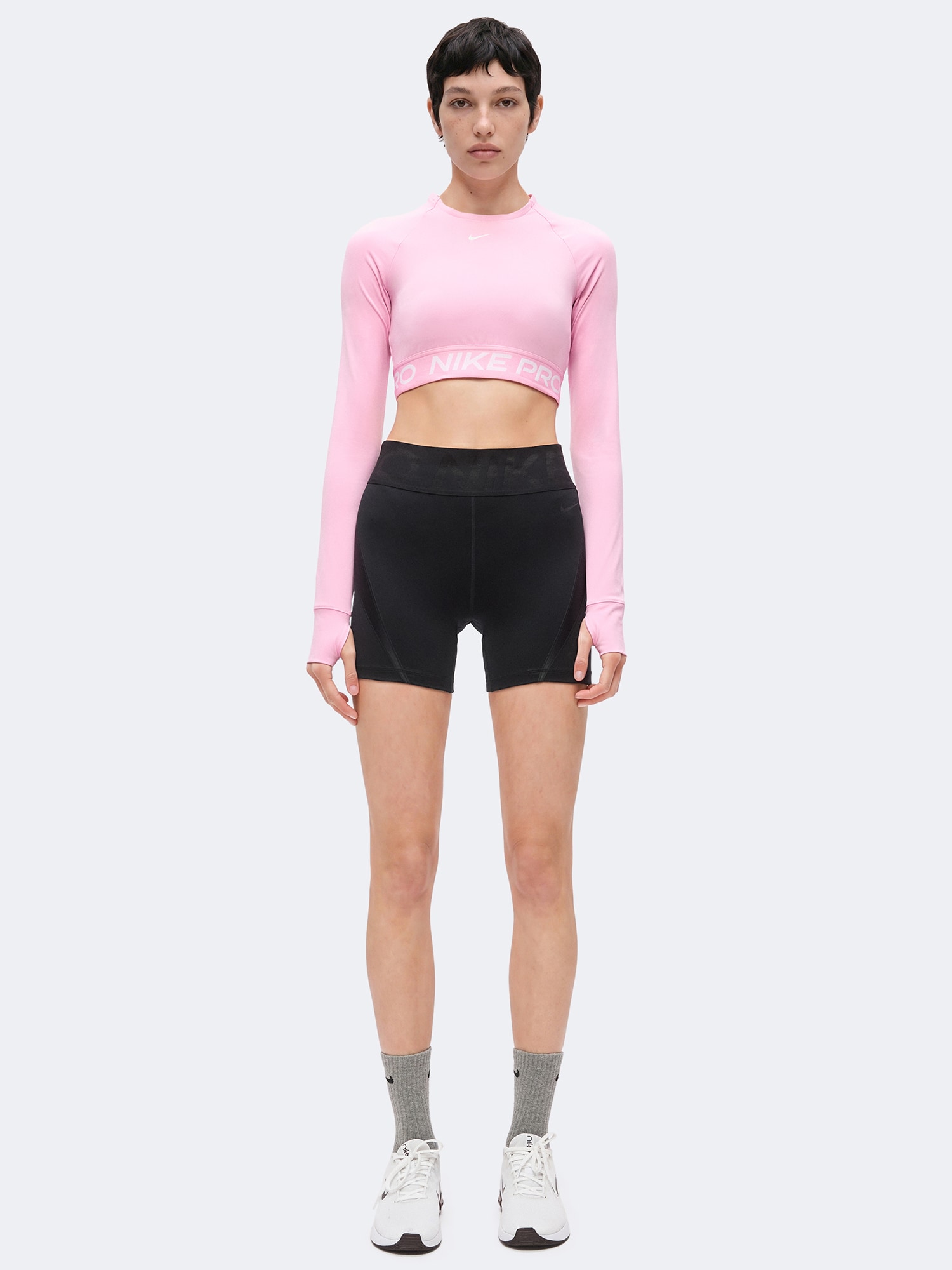 NIKE Camiseta funcional 'PRO'  rosa claro / blanco – imagen 4