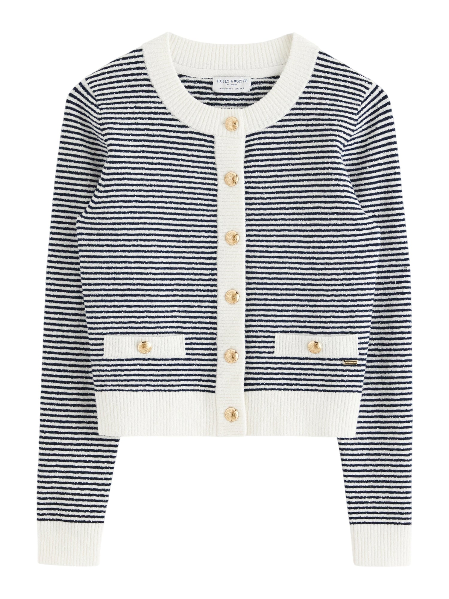 Lindex Pulover Kiara  bleumarin / alb