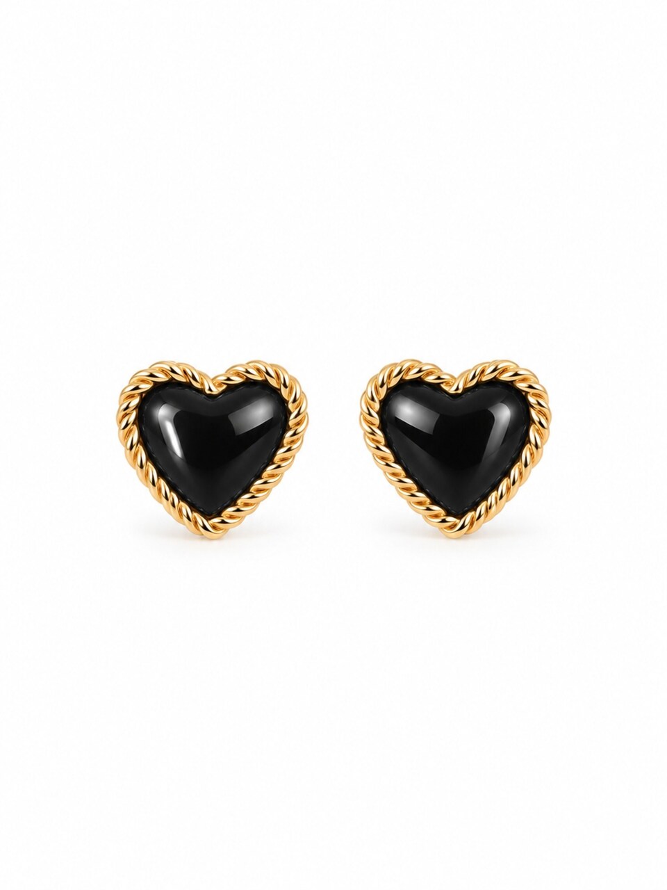 Örhängen 'Heart Wrap Black'