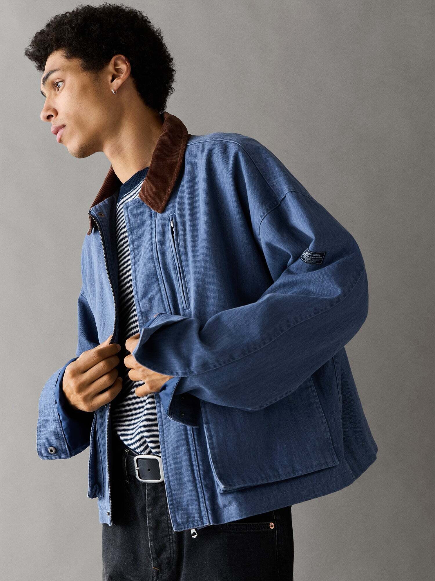 Pepe Jeans Chaqueta de entretiempo 'Bravent' azul denim / marrón – imagen 2