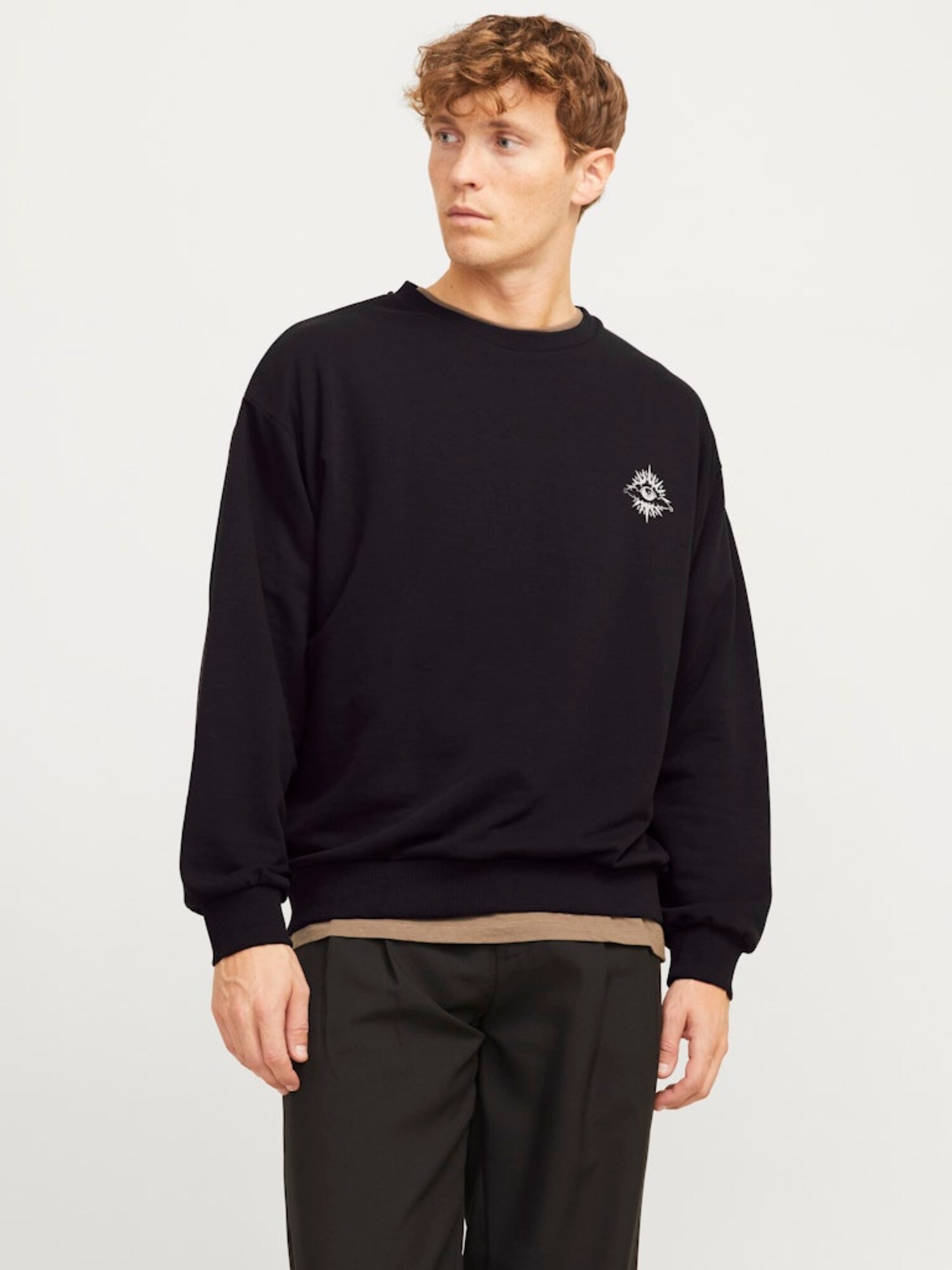 JACK & JONES Tréning póló 'JJJACKIE MYSTIC'  fekete / fehér termék 2. képe