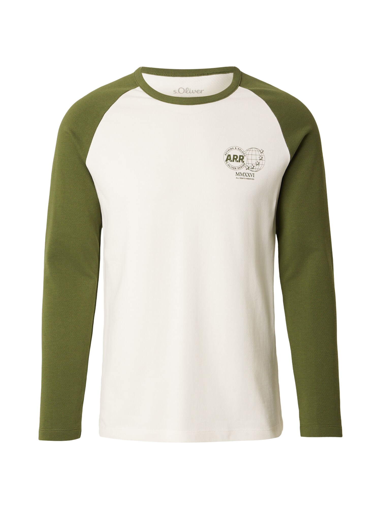 s.Oliver Tricou  kaki / alb murdar