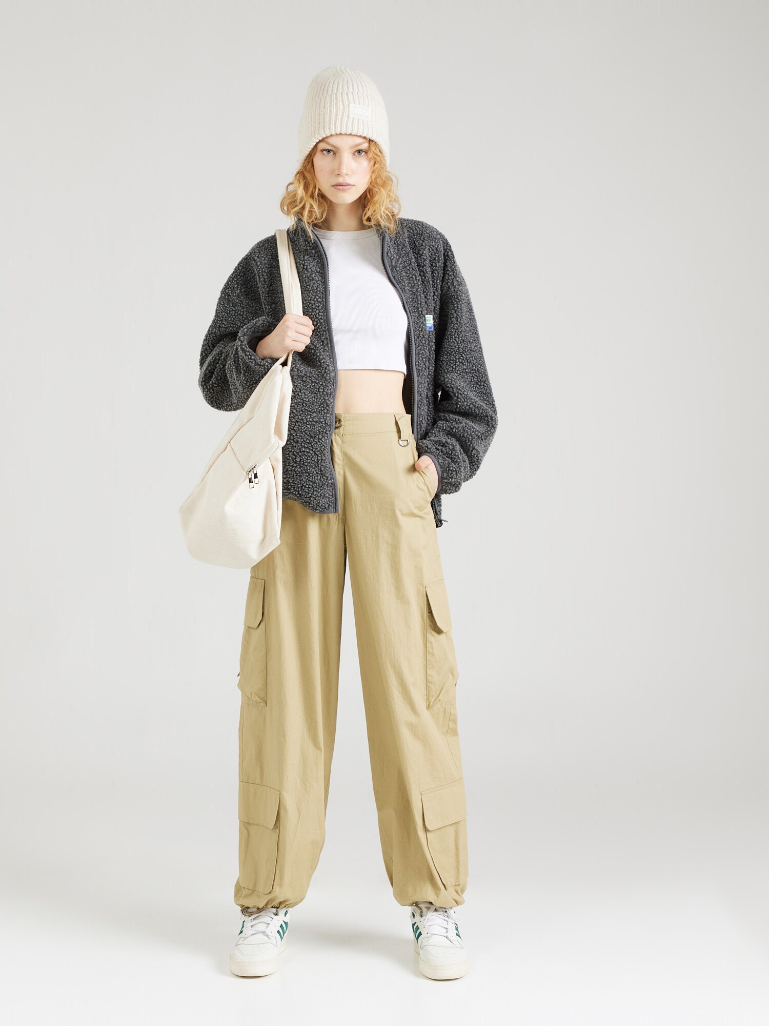 AMERICAN VINTAGE Prechodná bunda antracitová / šedobiela (obrázok 4)