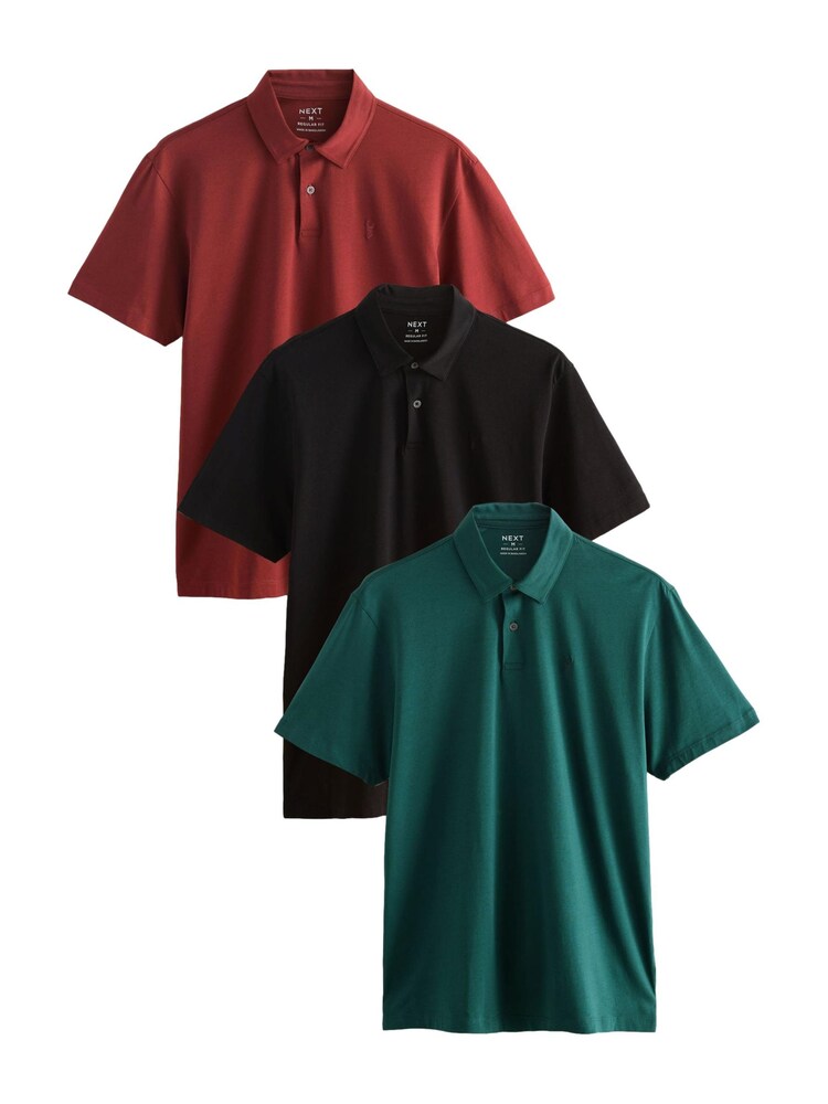 Next Poloshirt Herren Größe M petrol / rostrot / schwarz