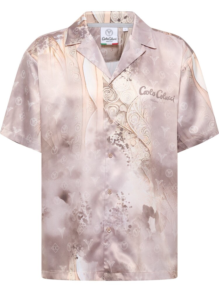 Carlo Colucci Hemd 'Eikemann' Herren Größe XL beige / sand / flieder