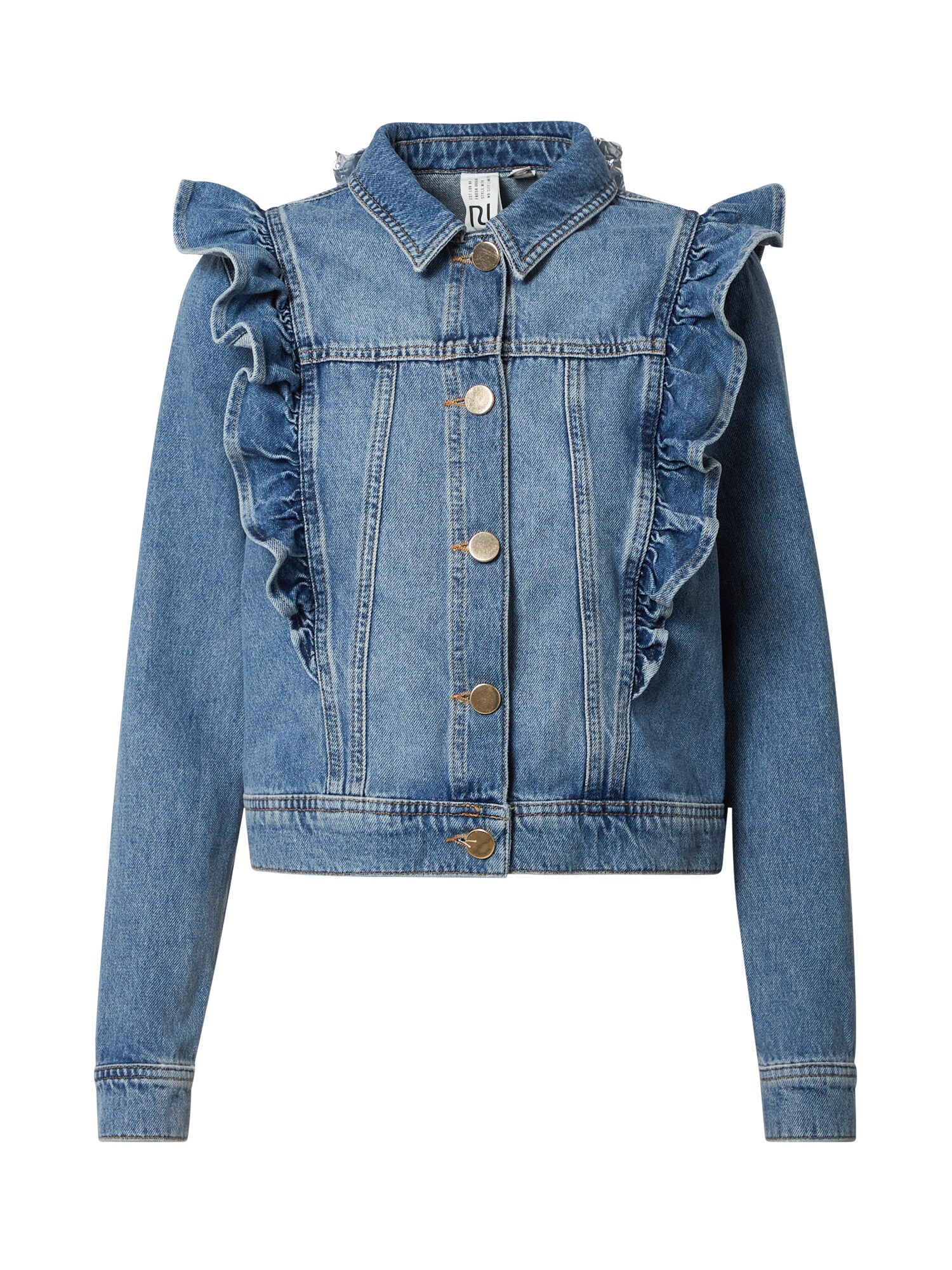 River Island Demisezoninė striukė 'FRILL'  tamsiai (džinso) mėlyna