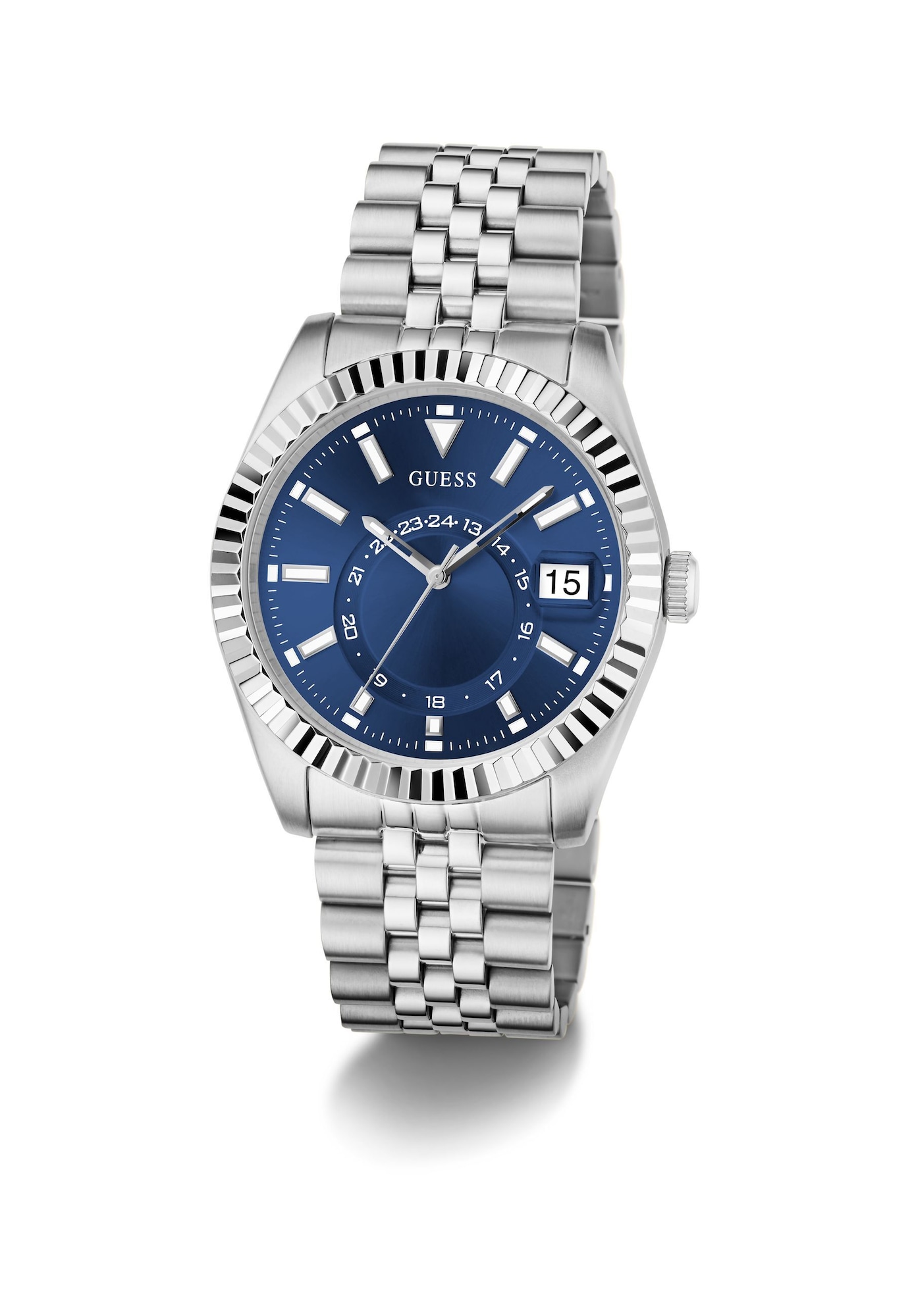 GUESS Uhr 'JADEN' blau / silber