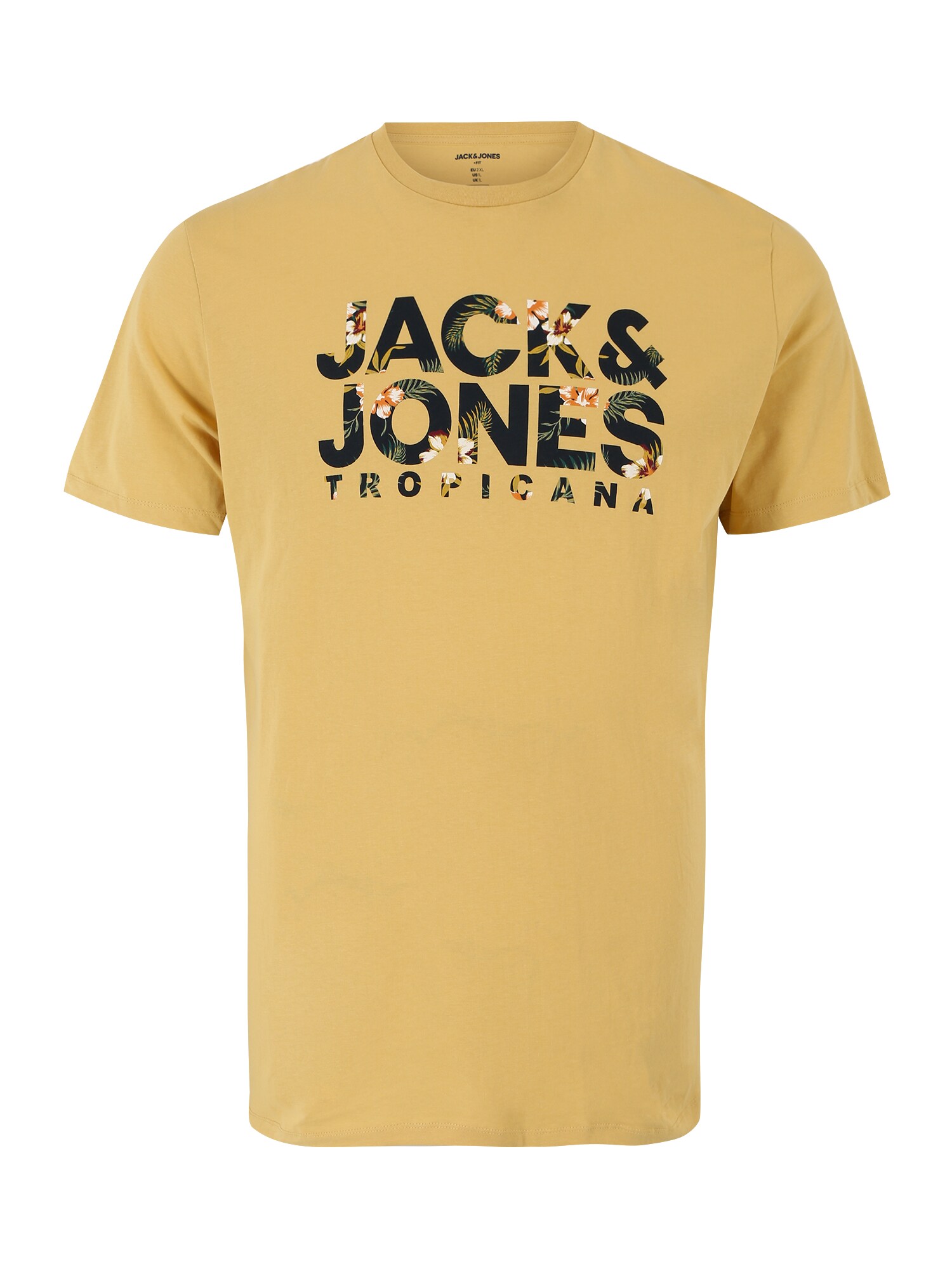 Jack & Jones Plus Тениска 'BECS'  горчица / оранжево / черно / бяло
