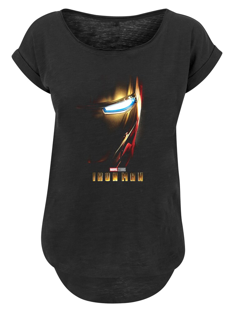 F4NT4STIC T-Shirt 'Marvel Studios Iron Man Poster' Damen Größe XS blau / honig / rot / schwarz
