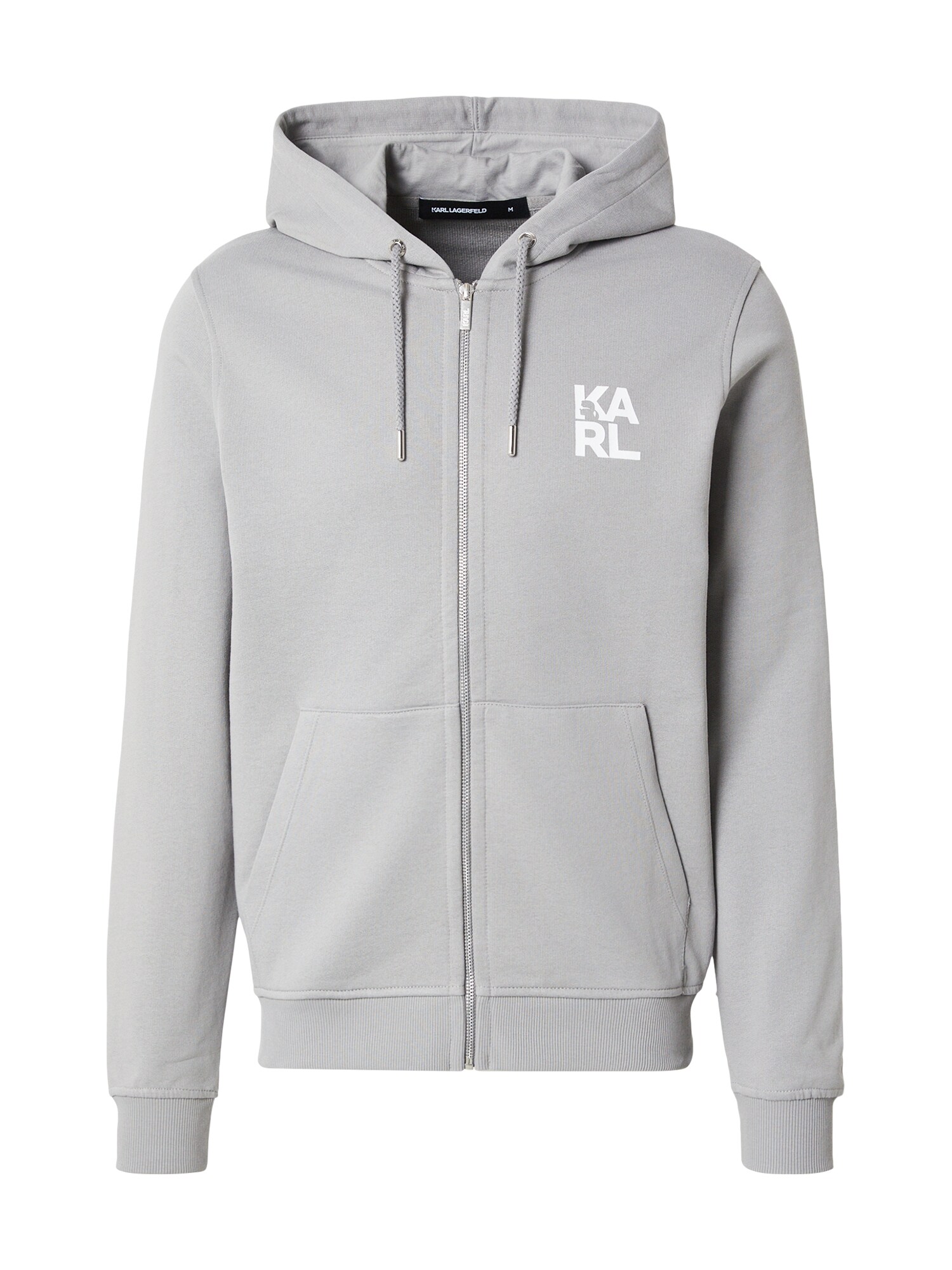 Karl Lagerfeld Sudadera con cremallera gris / blanco – imagen 1
