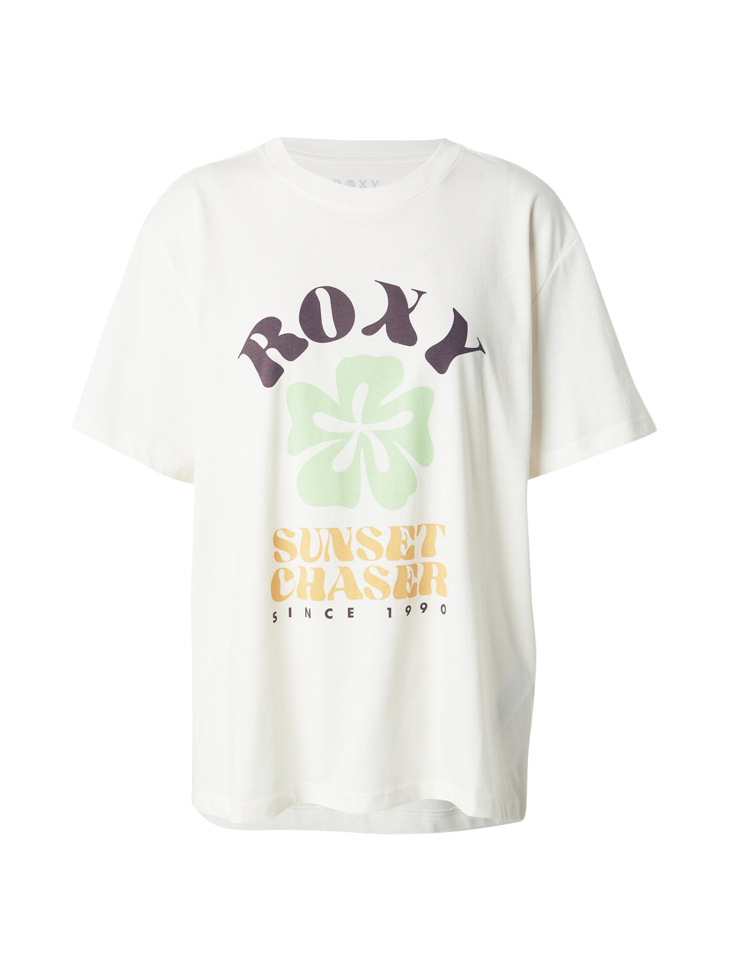 ROXY Tričko tmavohnedá / mätová / oranžová / biela