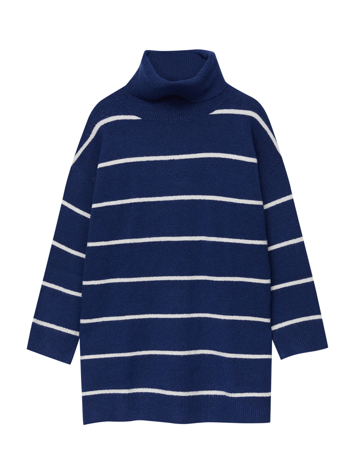 Pull&Bear Pletené šaty  námornícka modrá / šedobiela
