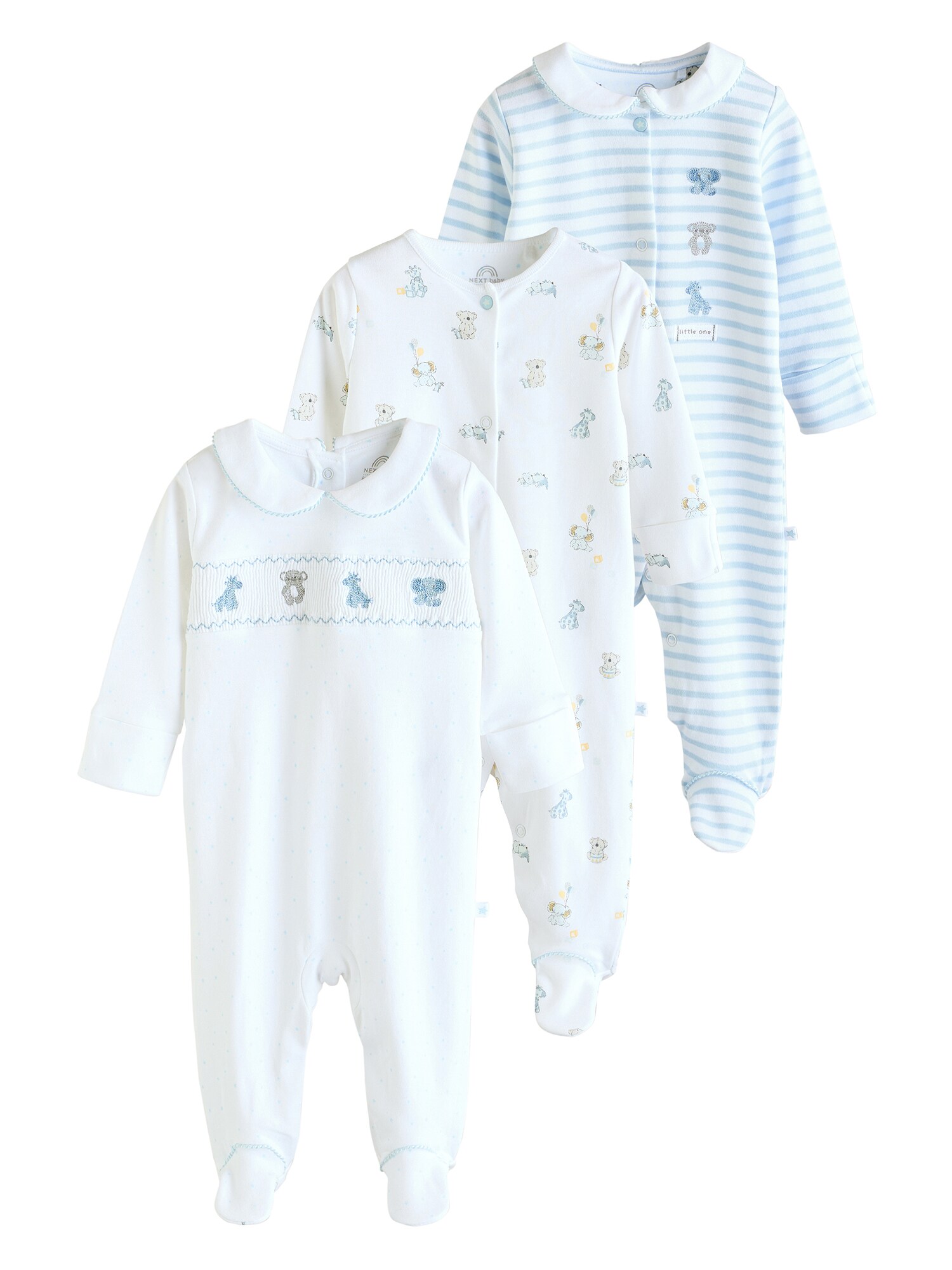 Next Pijamale  albastru deschis / gri deschis / portocaliu / alb