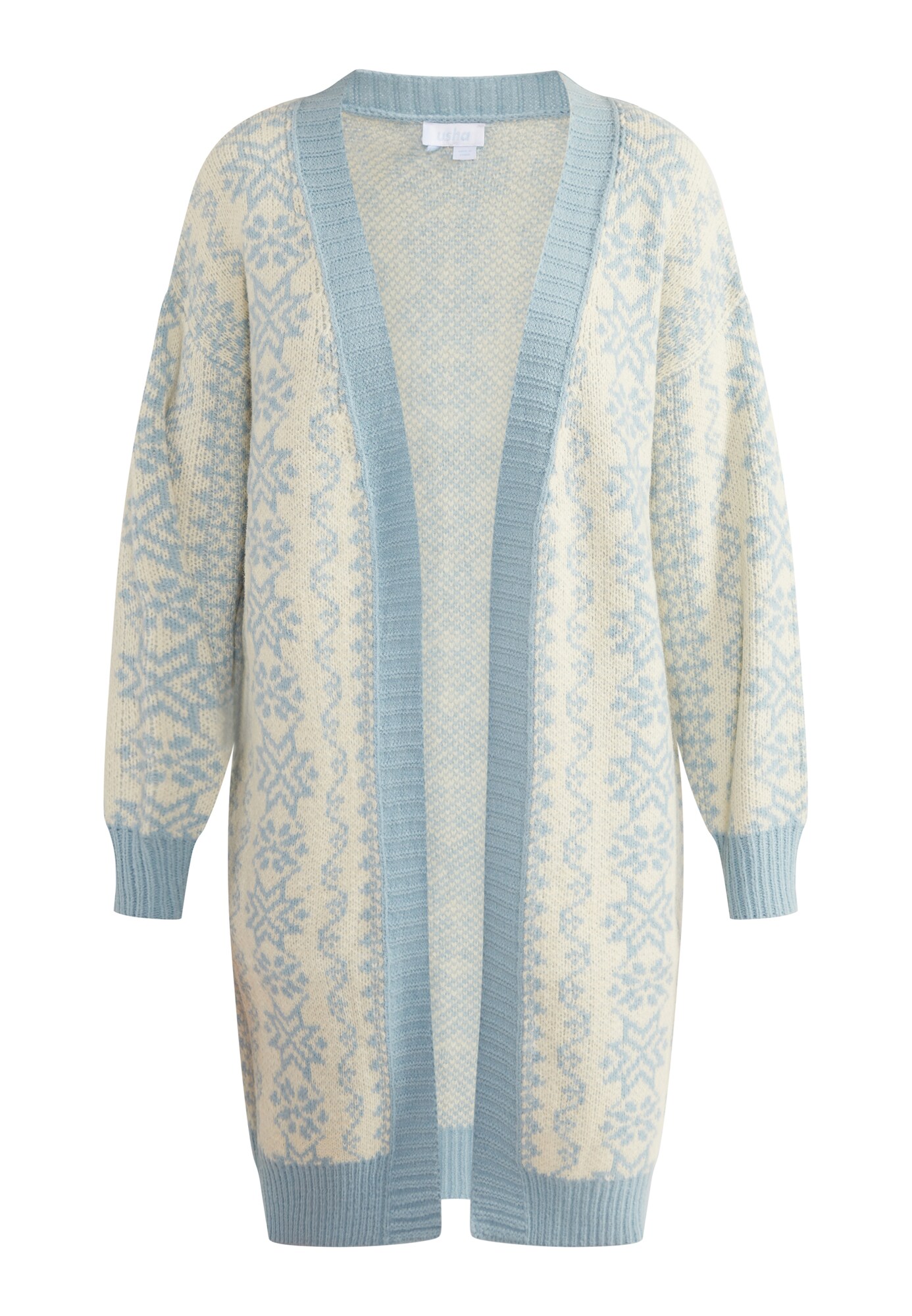 usha BLUE LABEL Kardiganas 'Lynnea' mėlyna / balta