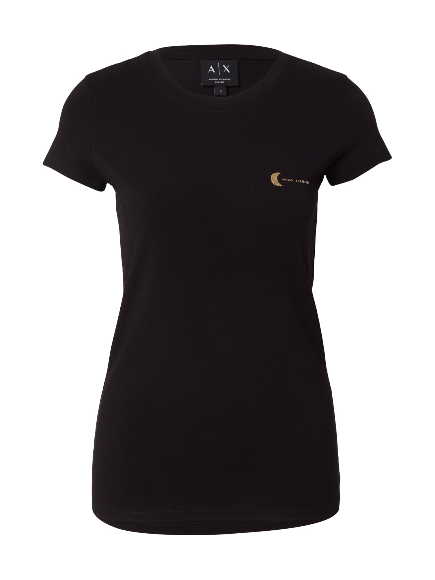 ARMANI EXCHANGE Tricou  auriu / negru