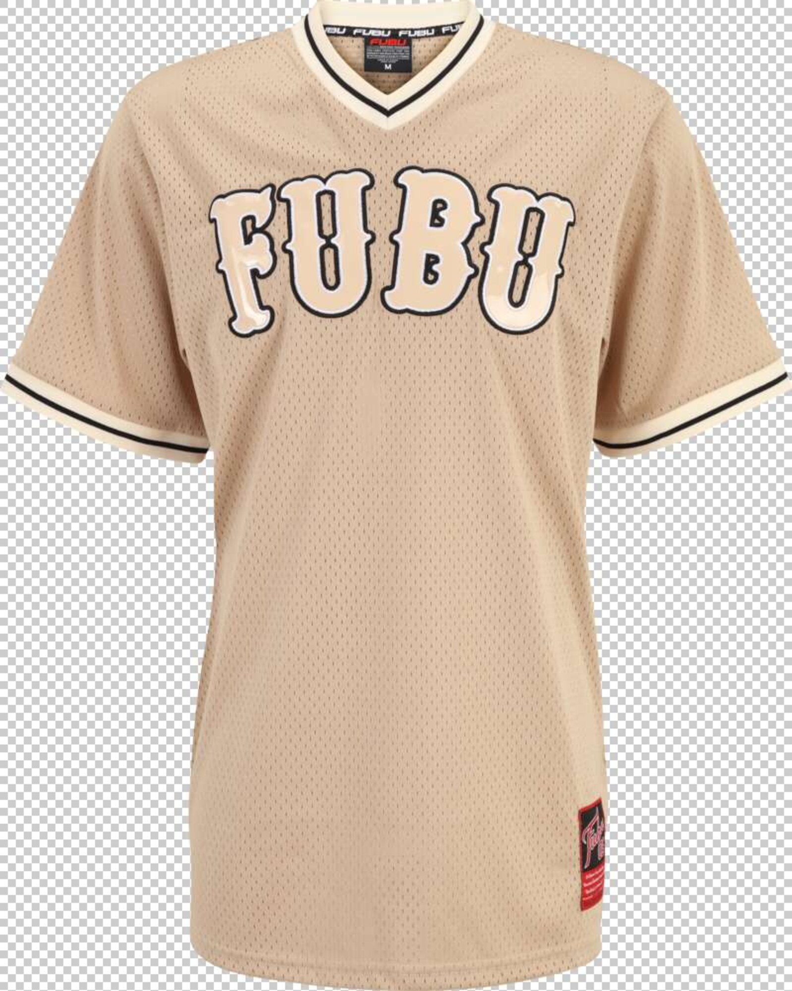 FUBU Tricou  bej / nisipiu / alb
