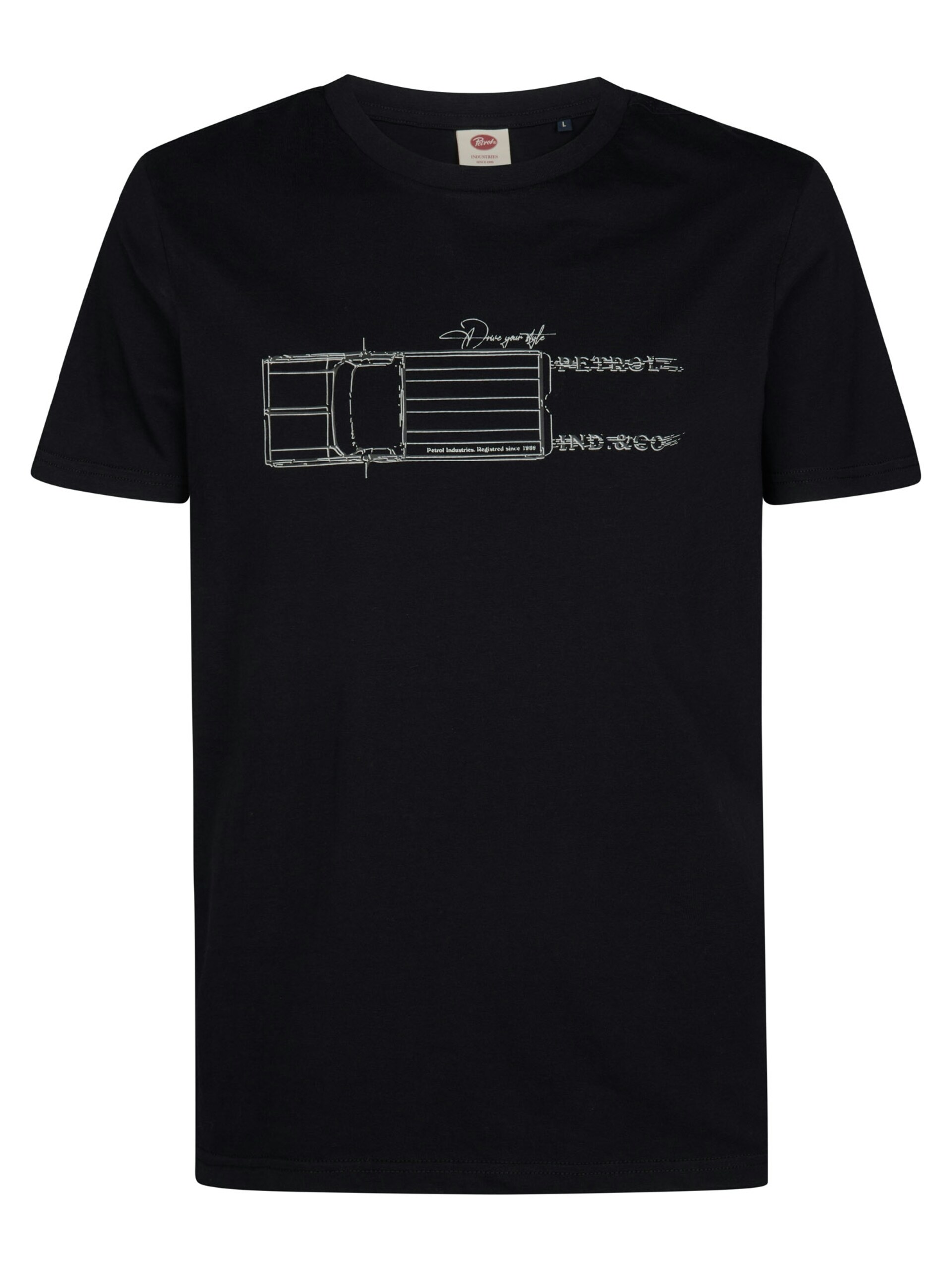Petrol Industries T-shirt grå / svart herr
