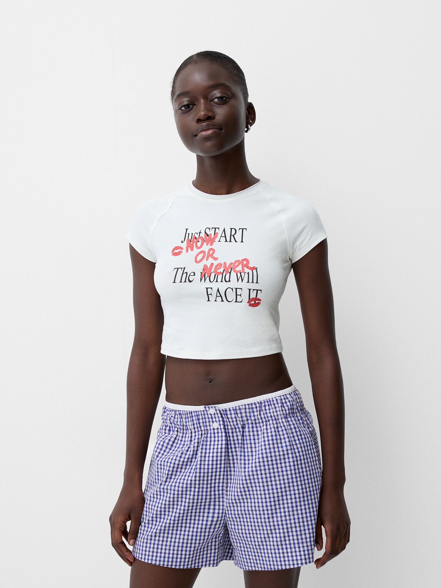 Bershka Nadrág  kék / tengerészkék / fehér termék 2. képe