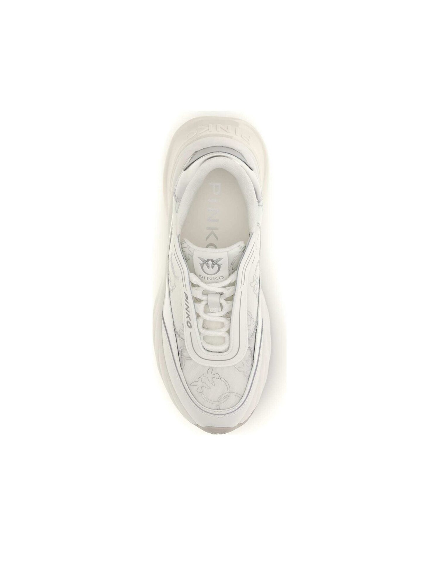 PINKO Zapatillas deportivas bajas 'Ariel 19 - Sneaker Calf Leather/Patent/Monogram Net'  blanco – imagen 4