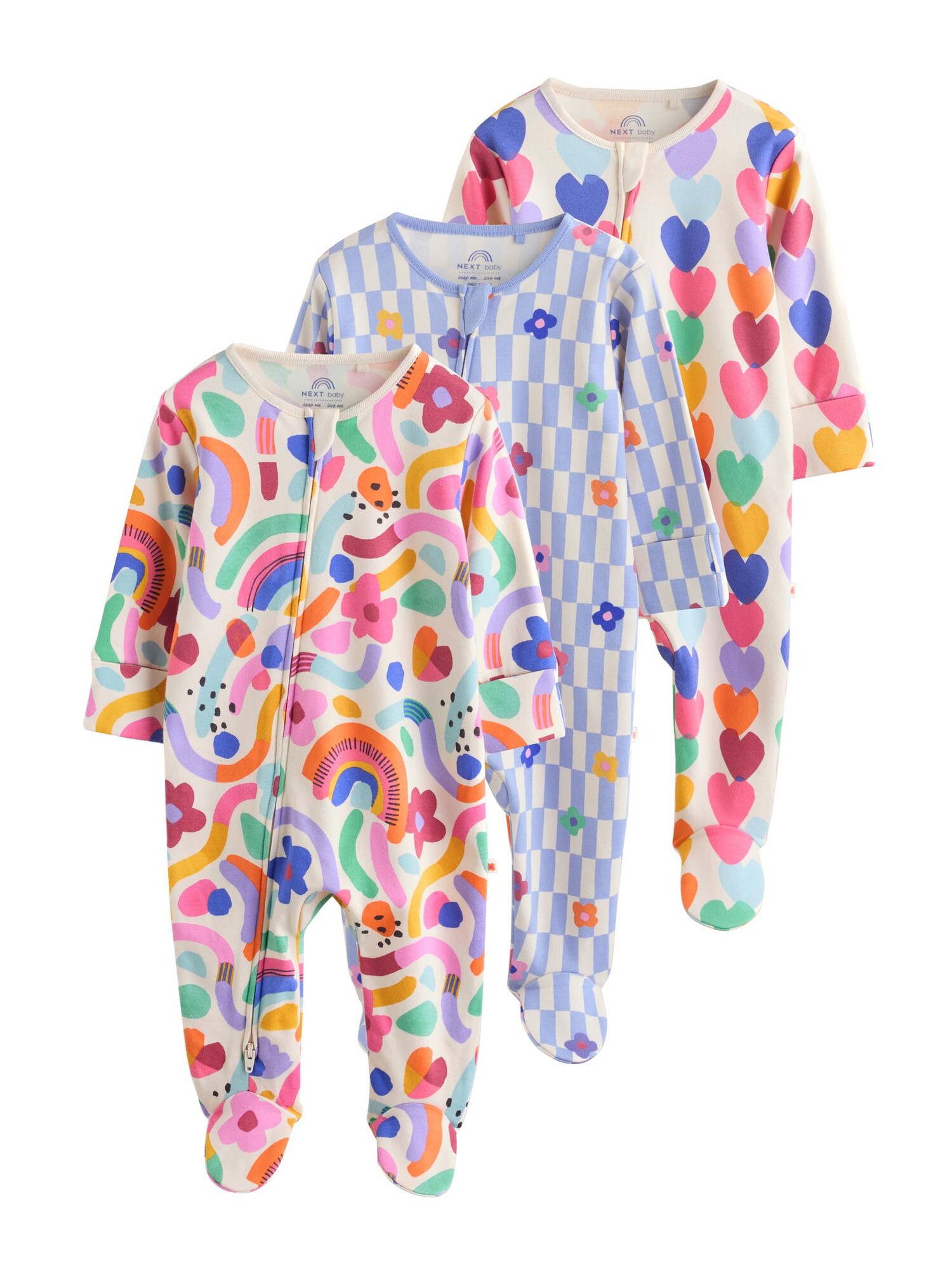 Next Pijamale bej deschis / verde deschis / mov deschis / roz deschis