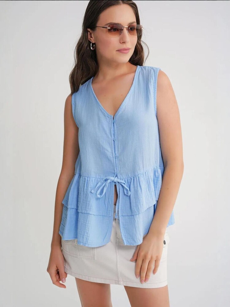 MixRay Bluse Damen Größe L blau