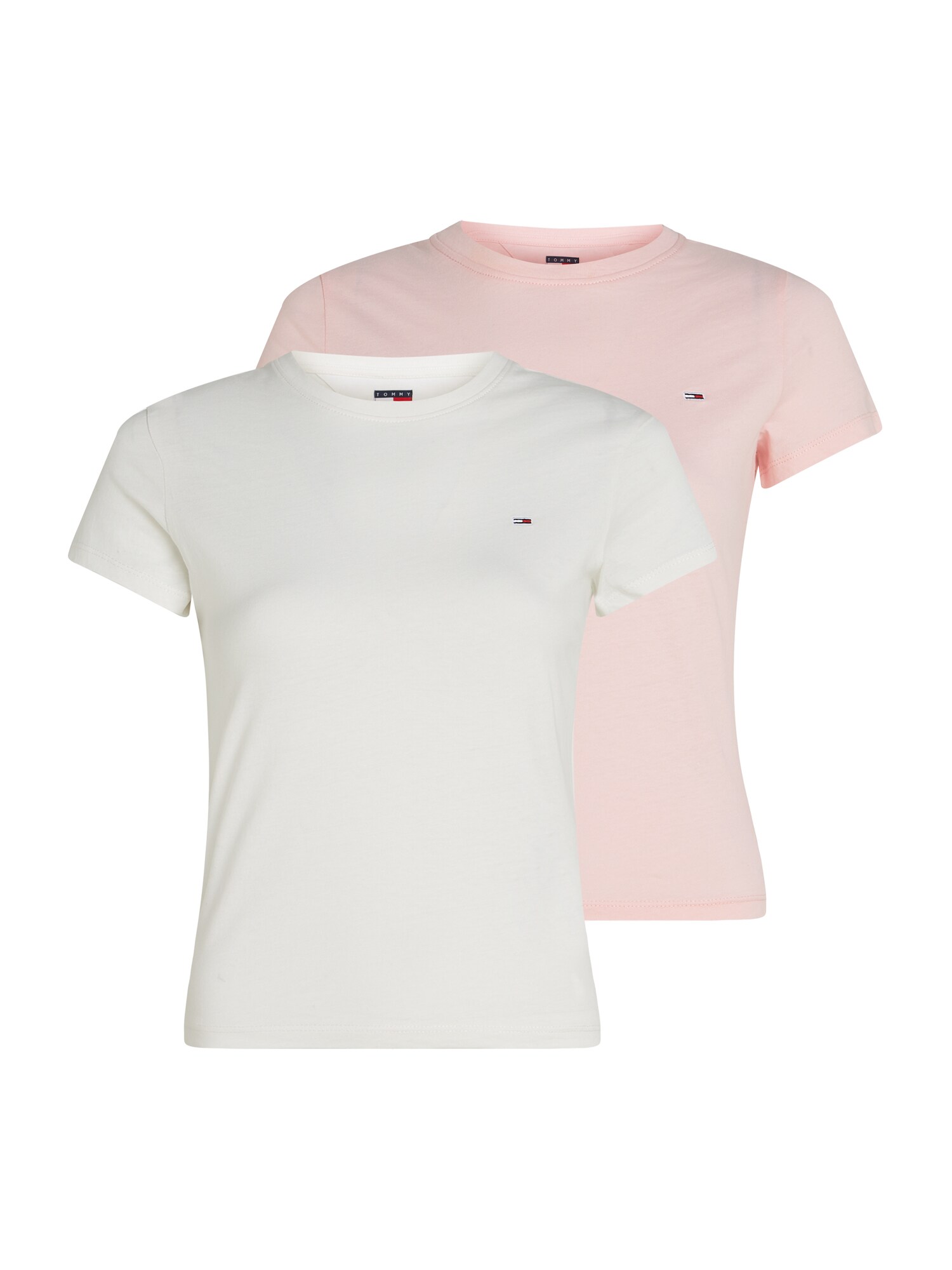 Tommy Jeans Póló  pasztell-rózsaszín / fehér akciós termékkép 1