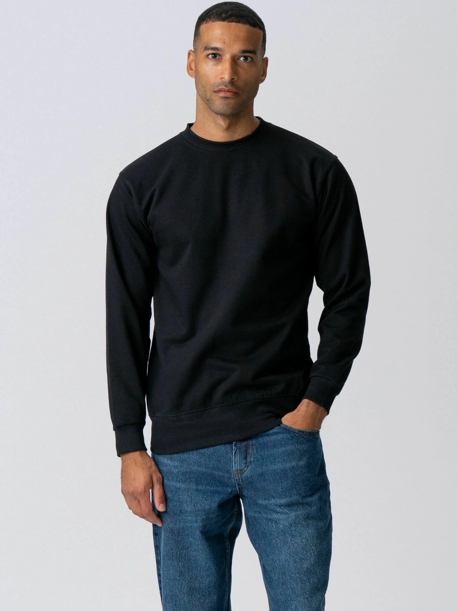 TEESHOPPEN Pulover ' Sweatshirt '  negru