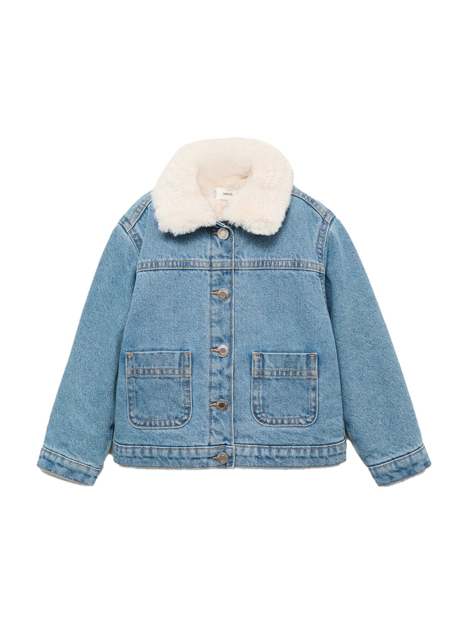 MANGO KIDS Geacă de primăvară-toamnă Lisab  albastru denim / alb natural
