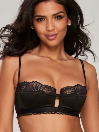 PETITE FLEUR, Melltartó 'Push-up bra', fekete