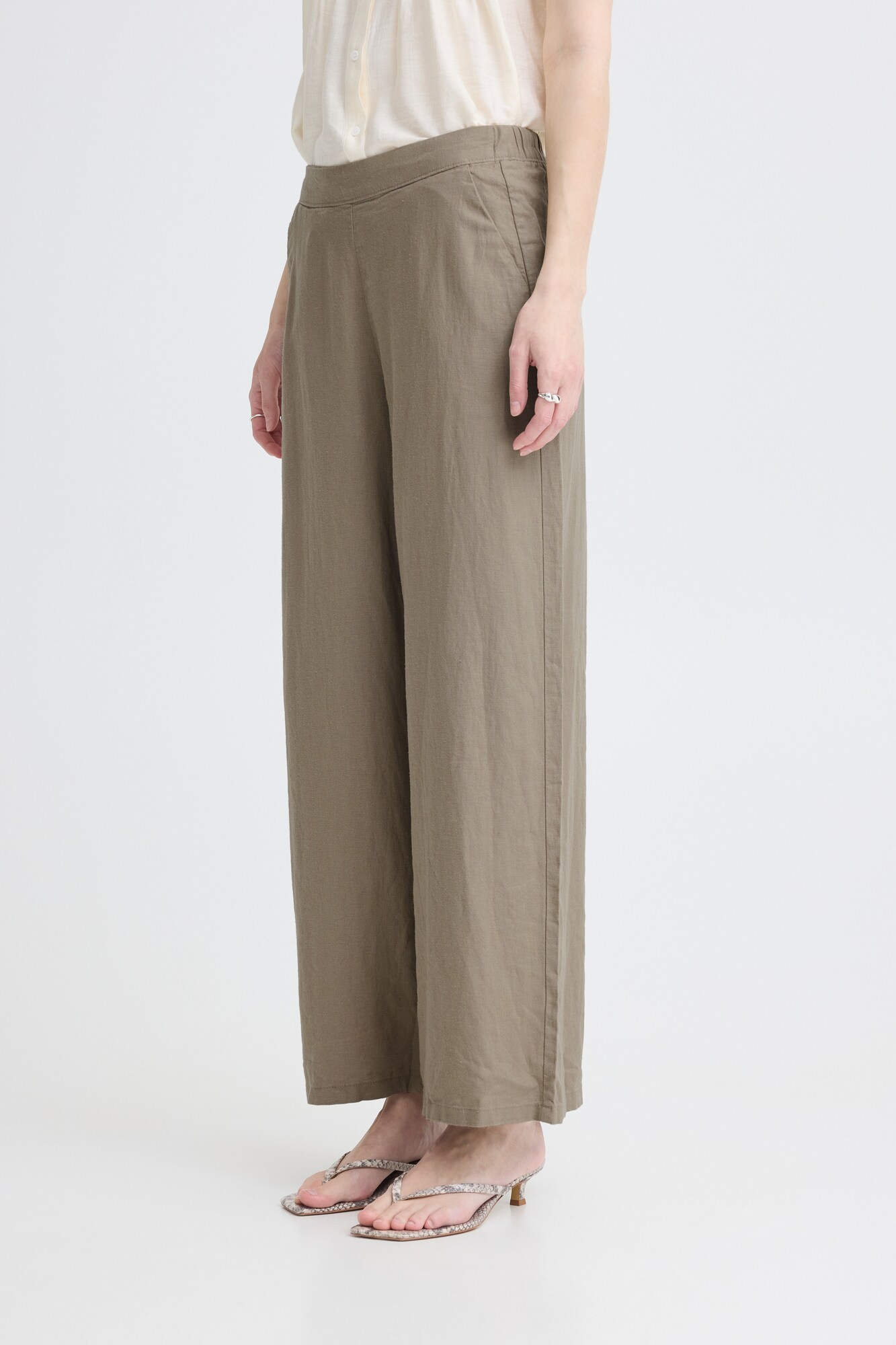 ICHI Pantalón 'IHLinno'  taupe
