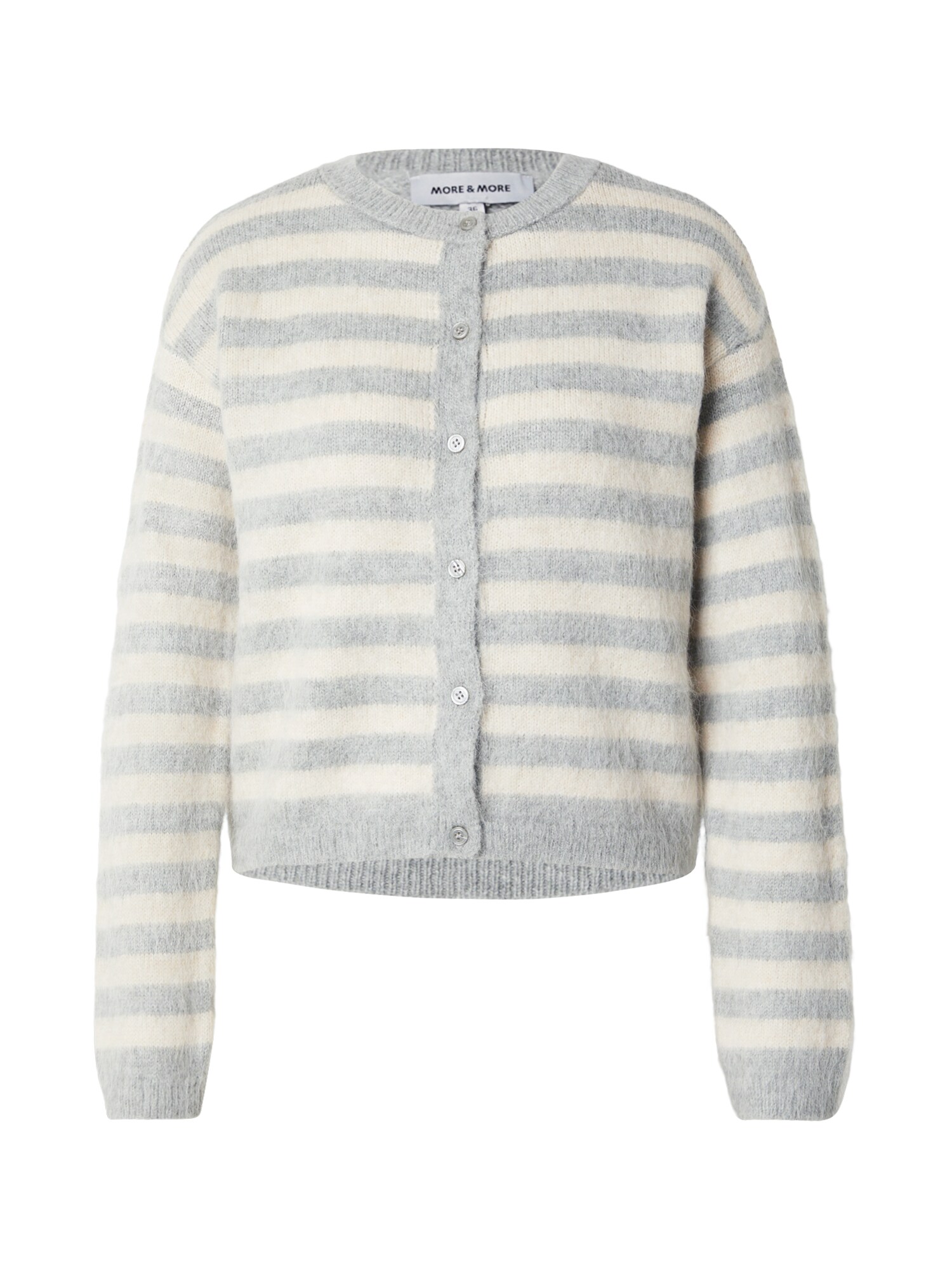 MORE & MORE Geacă tricotată  gri deschis / alb natural