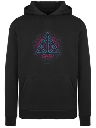 F4NT4STIC Sweatshirt ‘Harry Potter Neon Heiligtümer des Todes’ Cyaan blauw / Pitaja roze / Zwart