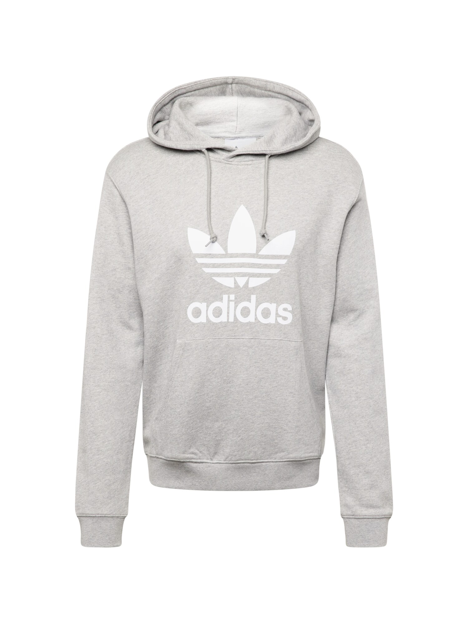 ADIDAS ORIGINALS Mikina 'Adicolor Classics Trefoil'  sivá melírovaná / biela