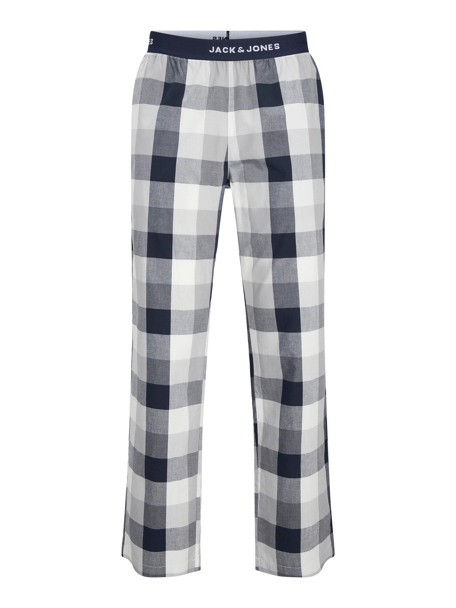 JACK & JONES Pyžamové nohavice 'SIMON'  námornícka modrá / svetlosivá / biela