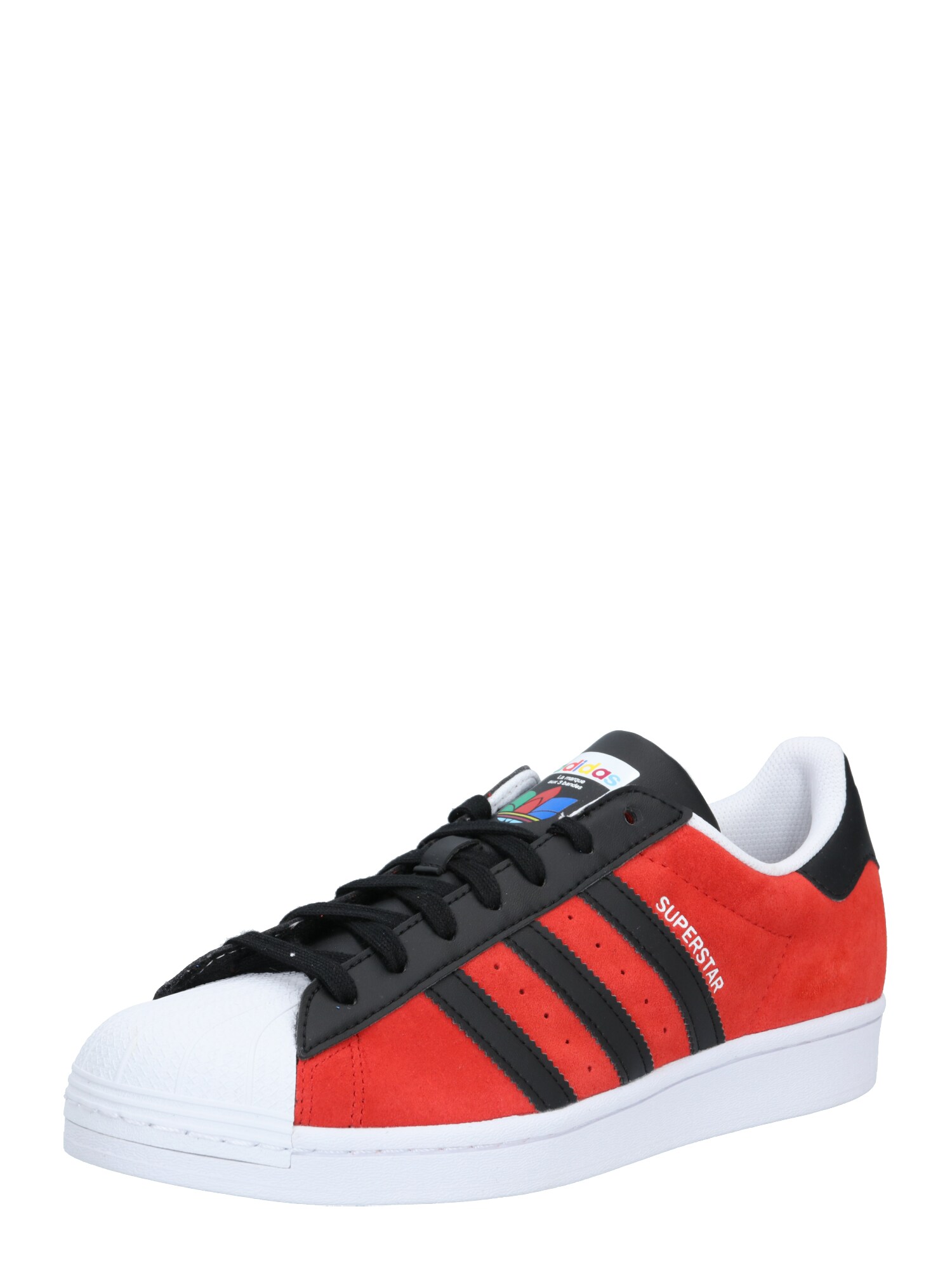 ADIDAS ORIGINALS Sportbačiai be auliuko 'Superstar'  juoda / karmino raudona
