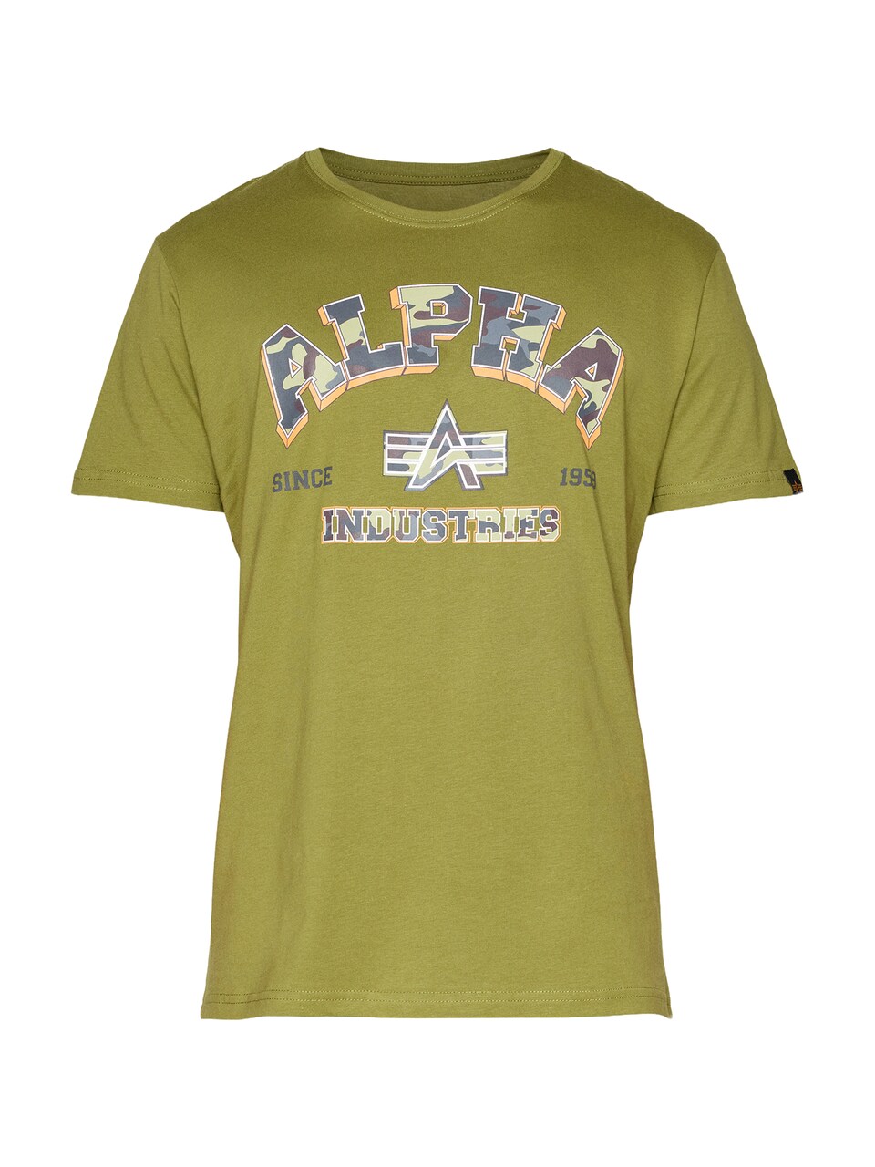 T-shirt 'College' vass / lila / aprikos