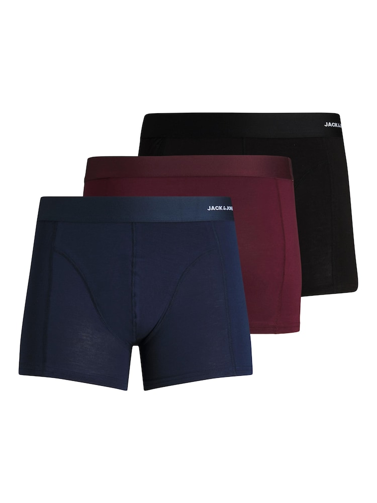 JACK & JONES Boxershorts Herren Größe XXL navy / bordeaux / schwarz / weiß