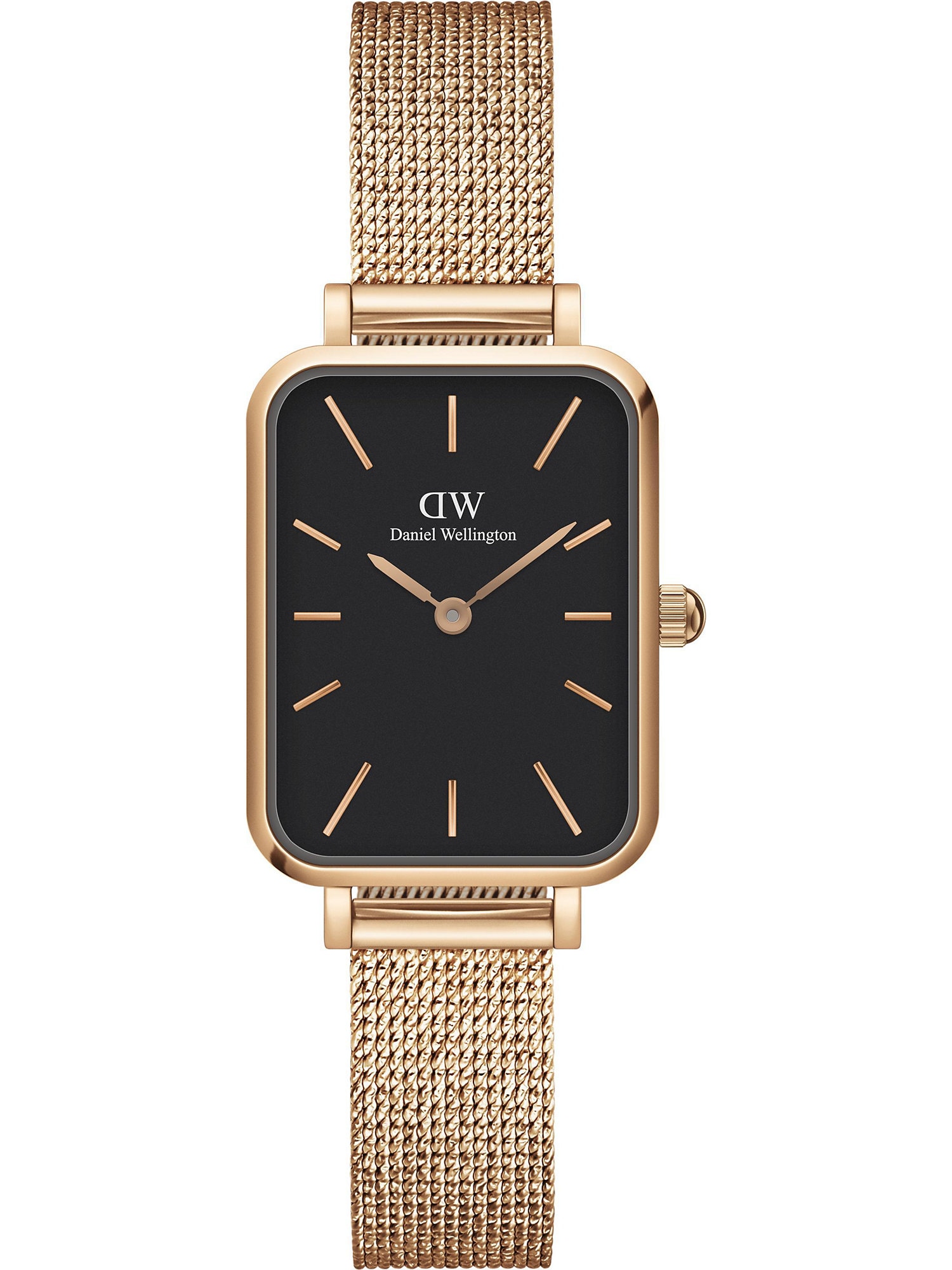 Daniel Wellington Analoginis (įprasto dizaino) laikrodis 'Quadro Pressed Melrose RG Black' rožinio aukso spalva / juoda
