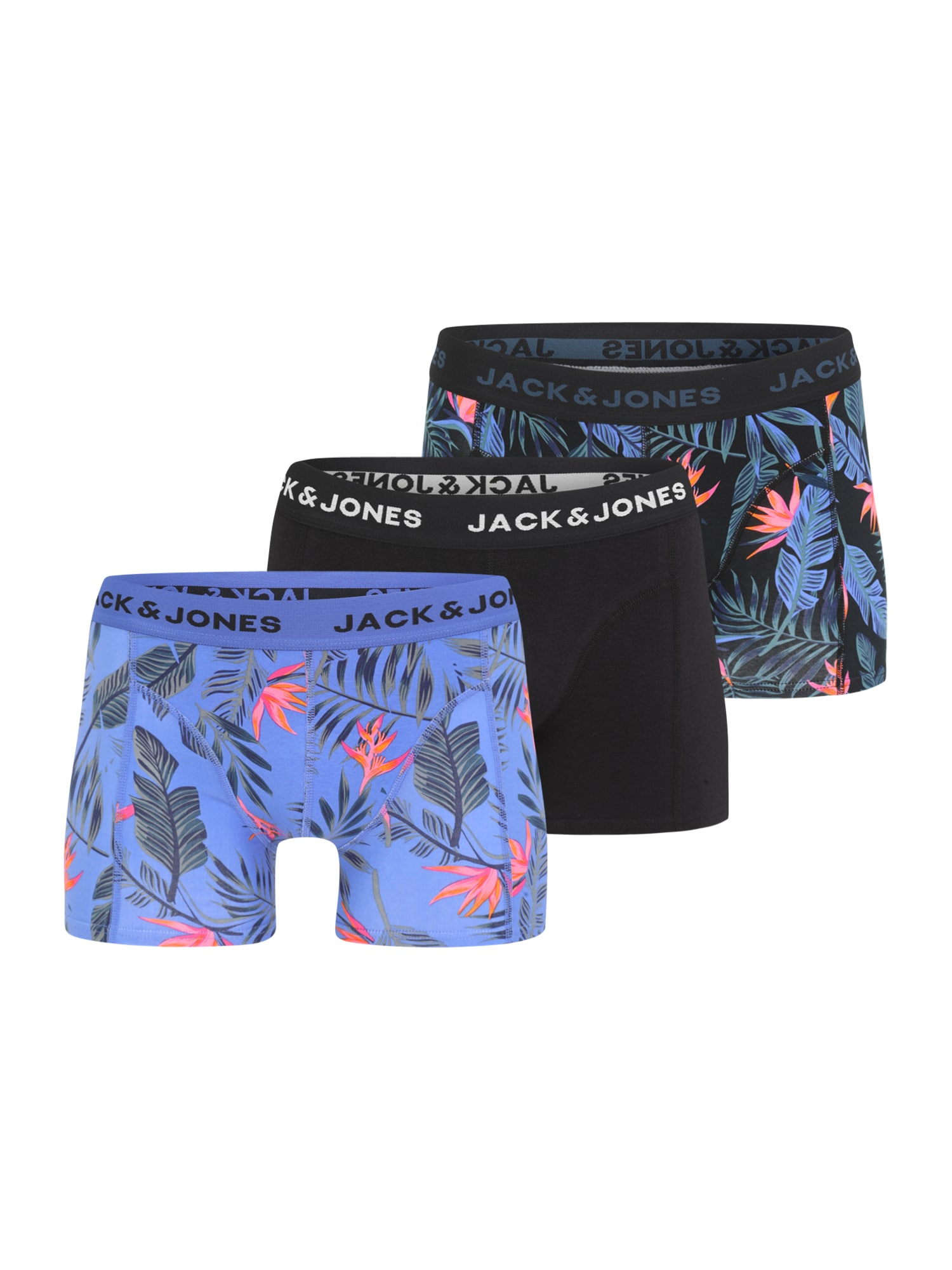 JACK & JONES Boxeri JACKYLE  opal / roz zmeură / negru / alb