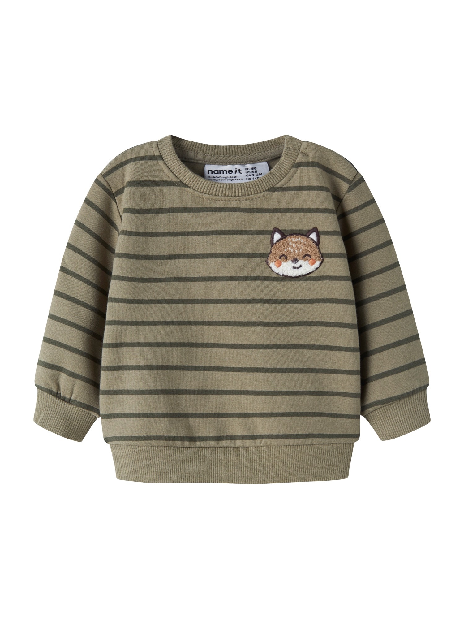 Name It Sweatshirt 'Nbmnaddel' Bruin / Donkerbruin / Olijfgroen / Wit