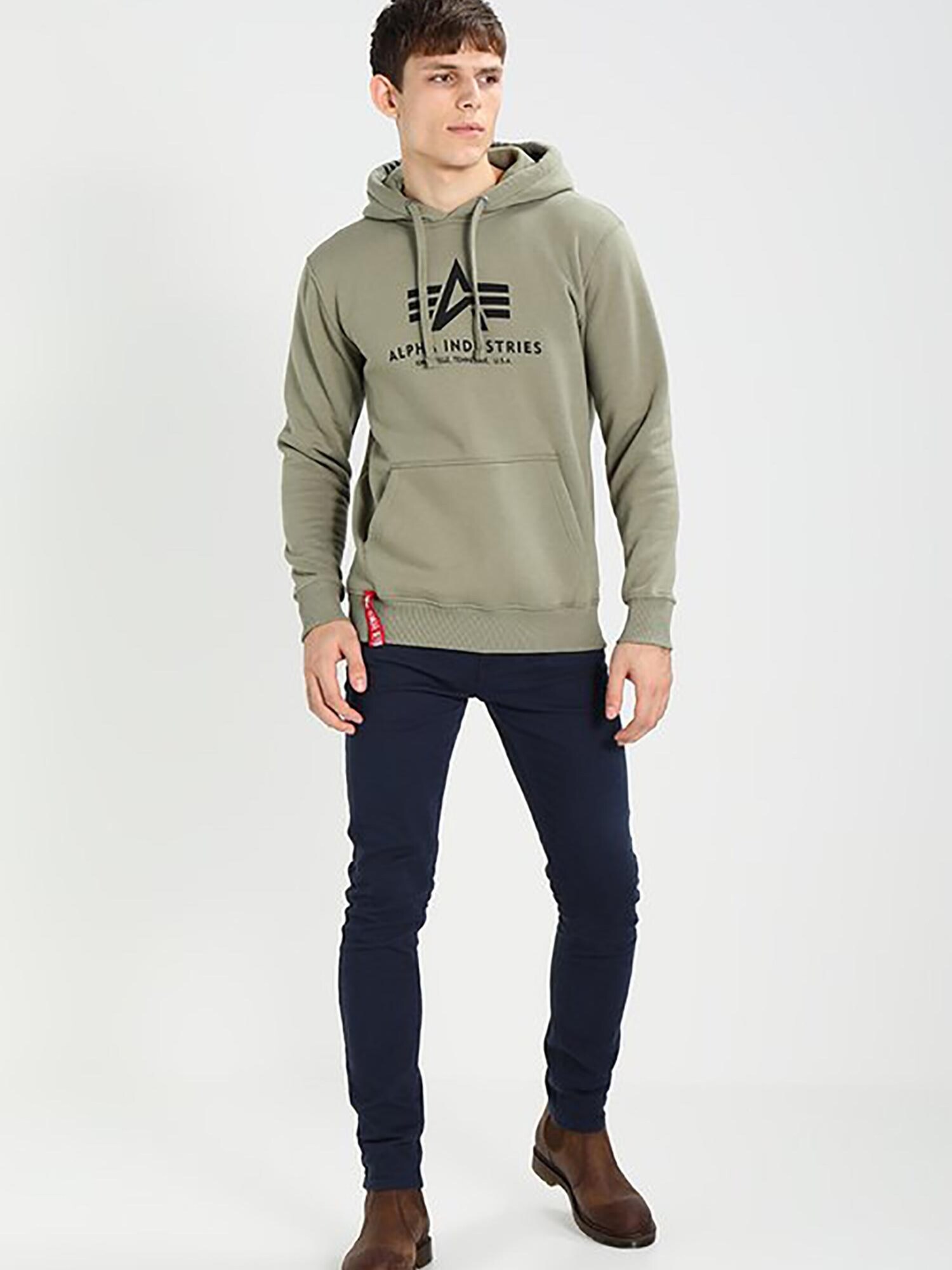 ALPHA INDUSTRIES Mikina 'Basic'  olivová (obrázok 3)