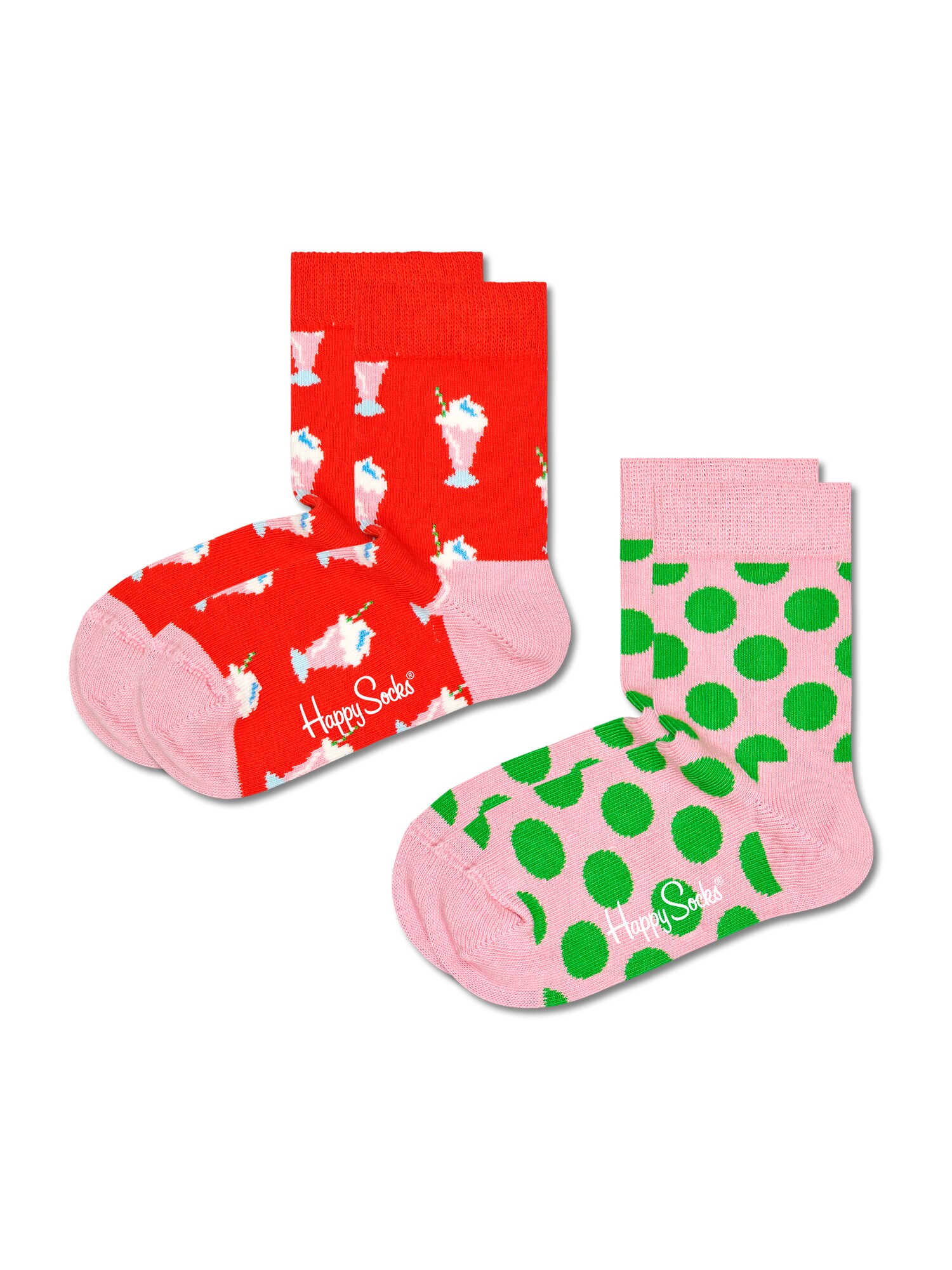 Happy Socks Zeķes zāles zaļš / gaiši rozā / sarkans / balts