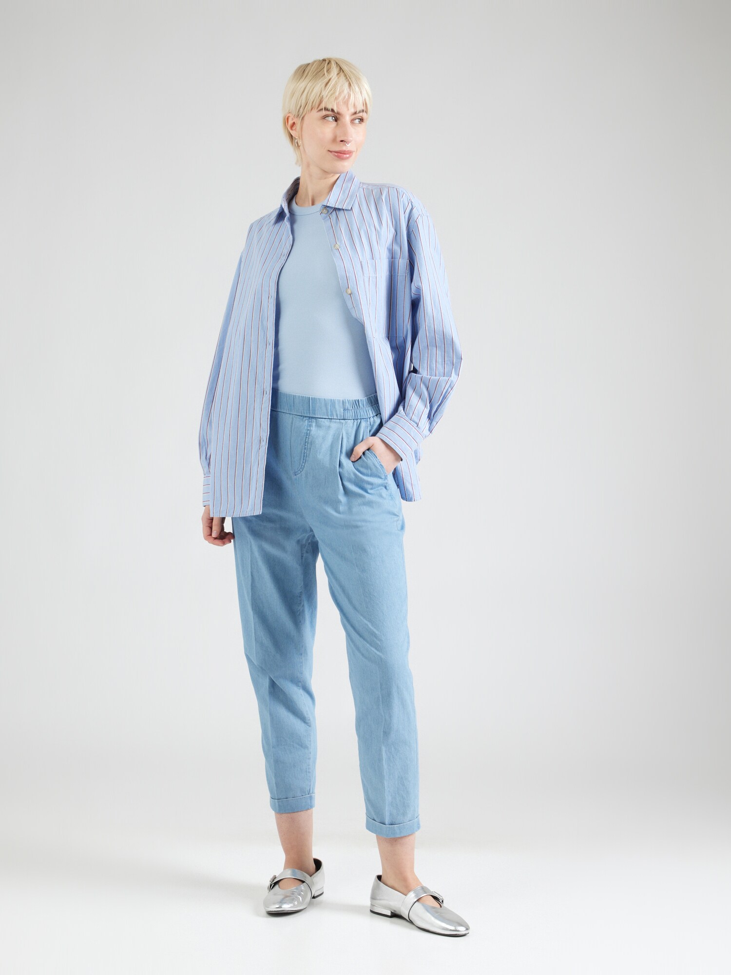UNITED COLORS OF BENETTON Plisované rifle modrá denim (obrázok 3)