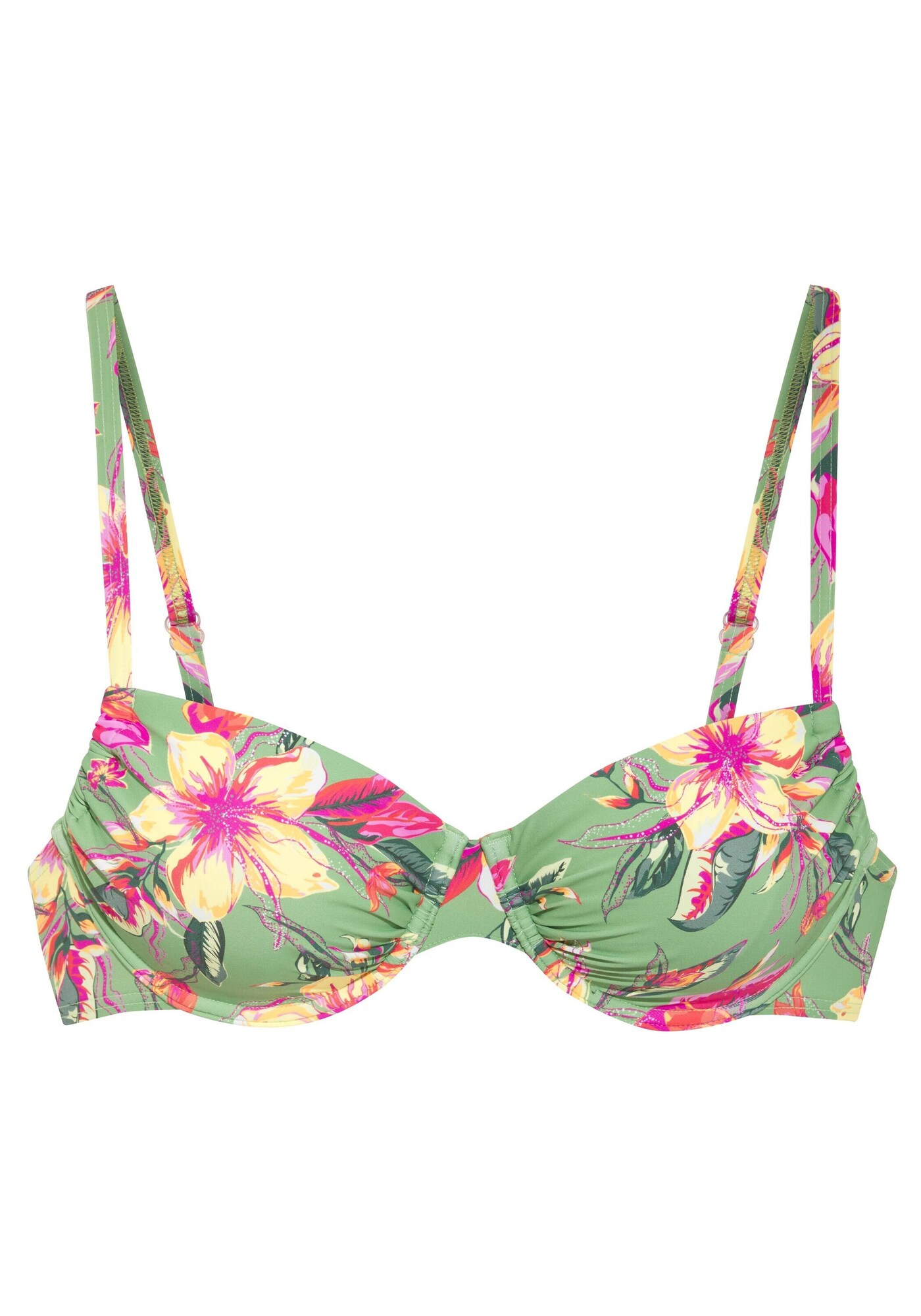 LASCANA Bikini felső  világoszöld / sötétzöld / világos narancs / fukszia akciós termékkép 1