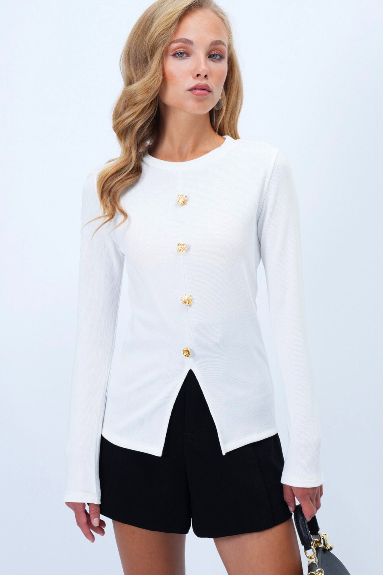 Trend Alaçatı Stili Camiseta  oro / blanco