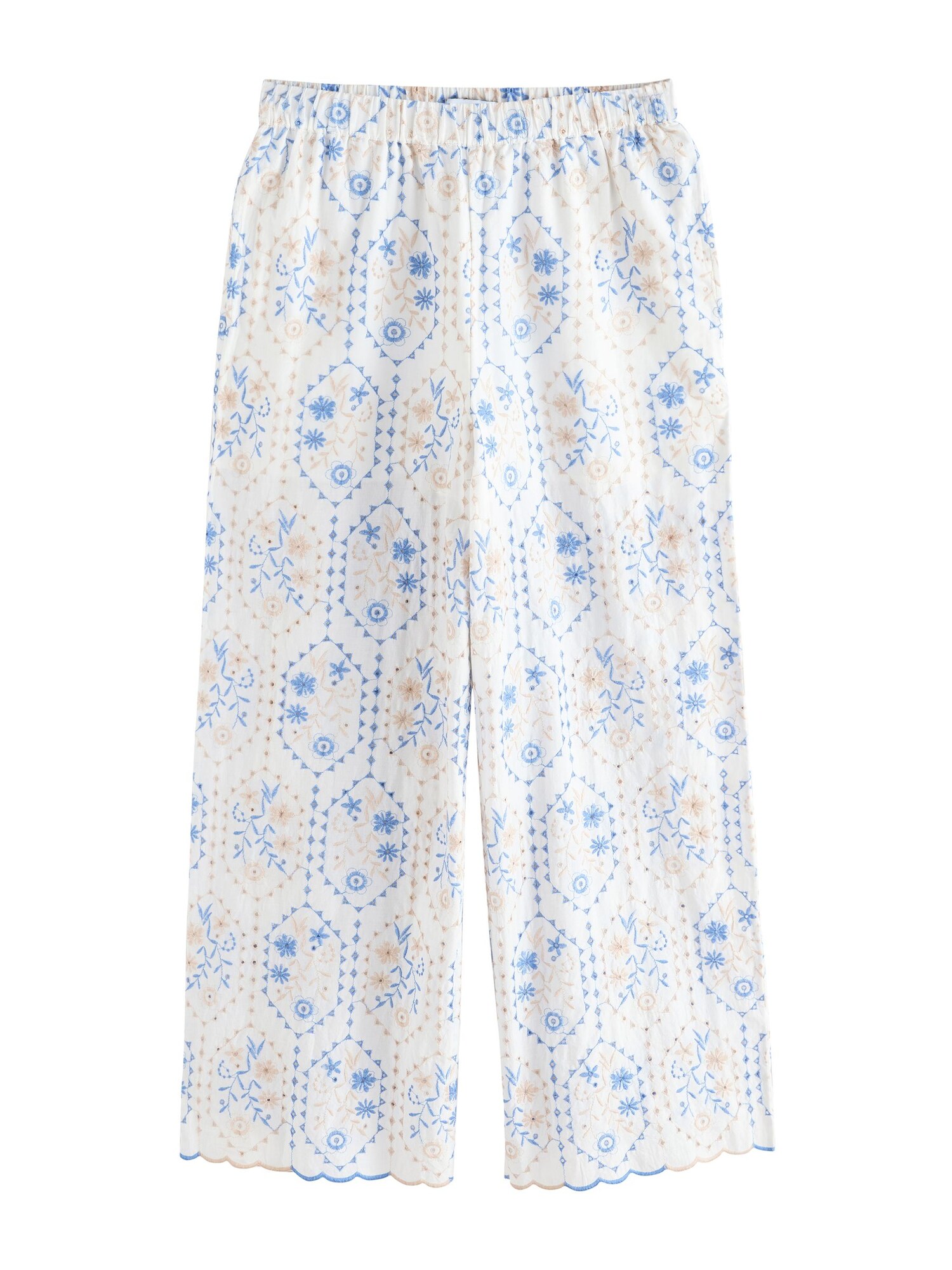 Next Pantaloni  bej / albastru deschis / alb